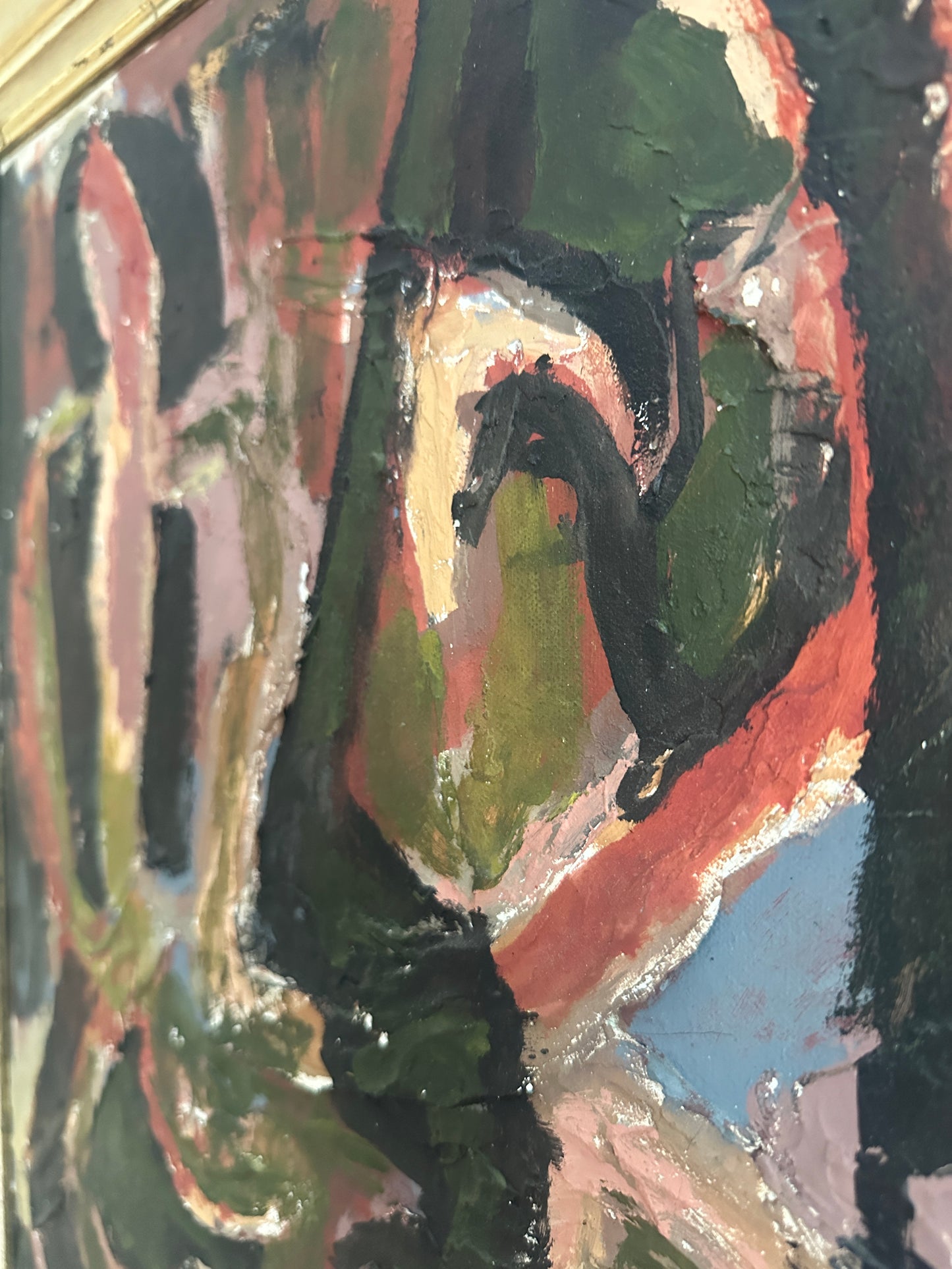 20th Century School, Abstract Figures, Impasto Oil On Board