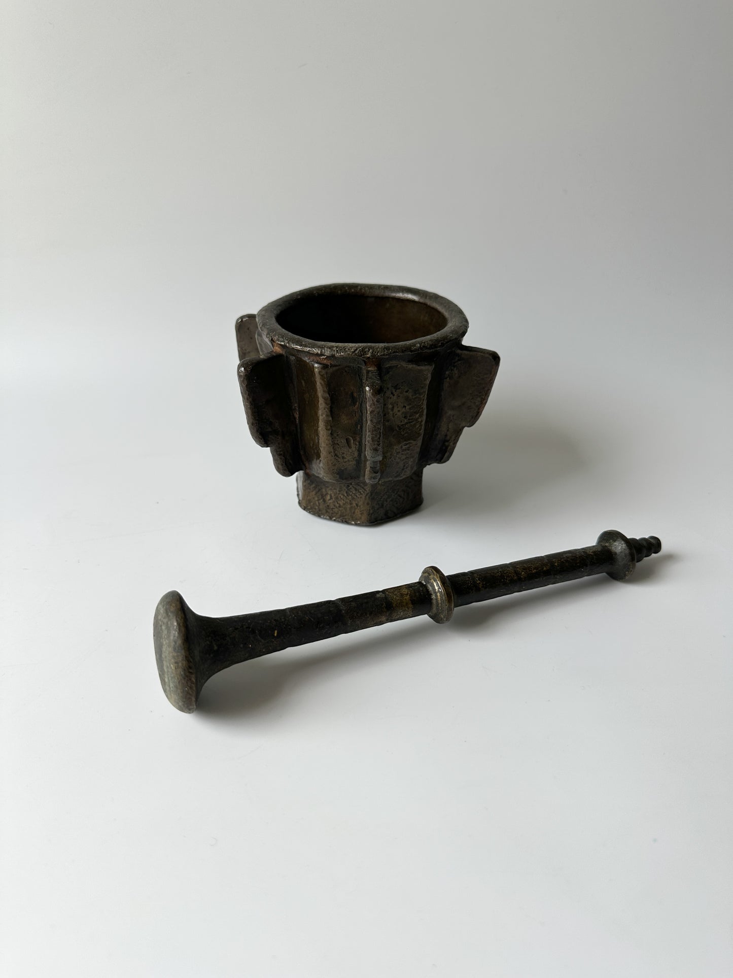 Antique - Heavy Bronze Mortar and Pestle from 15th/16th century