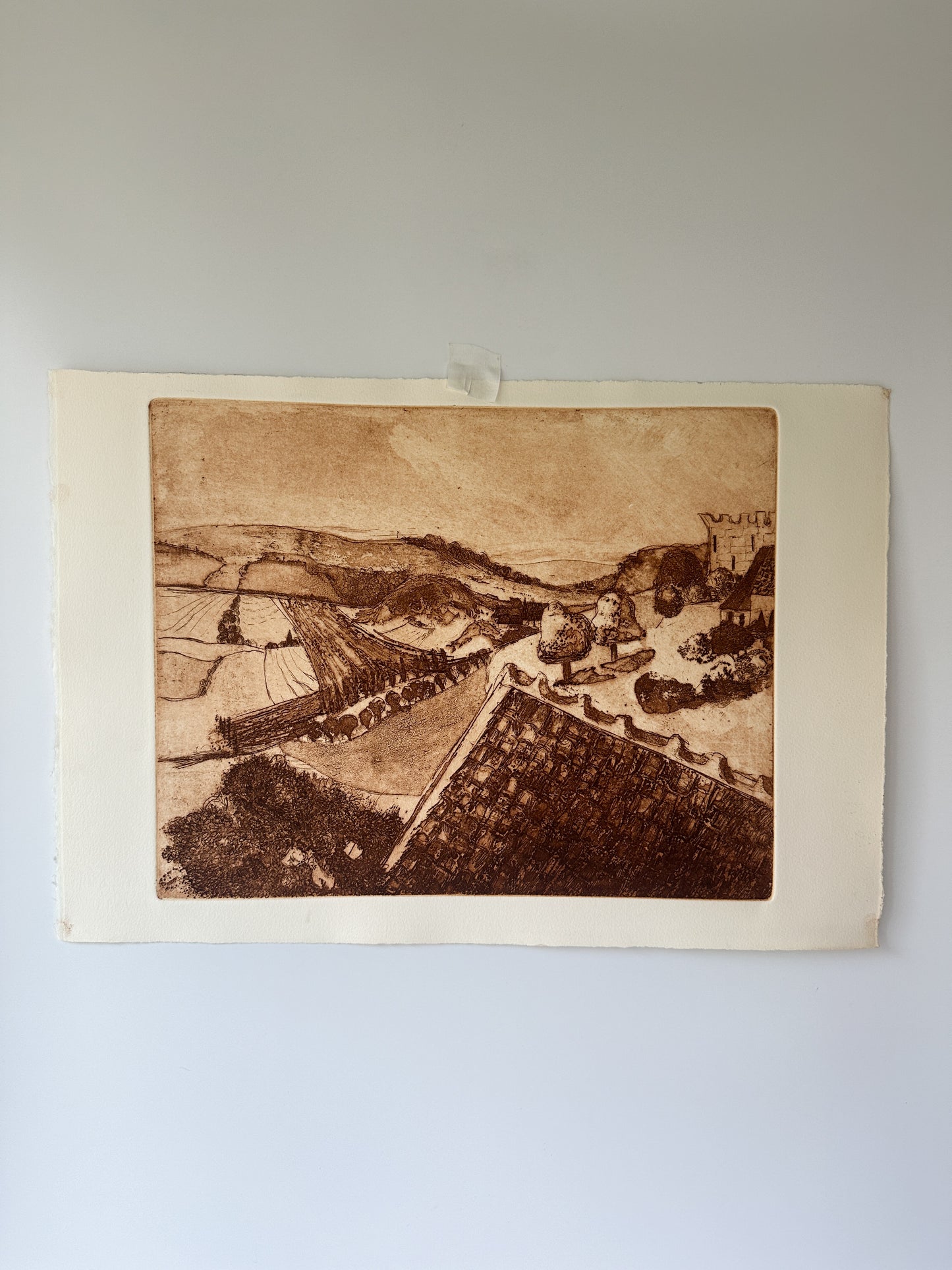 "BURGUNDY" France Aquatint Etching by Late Artist Jane Matteson