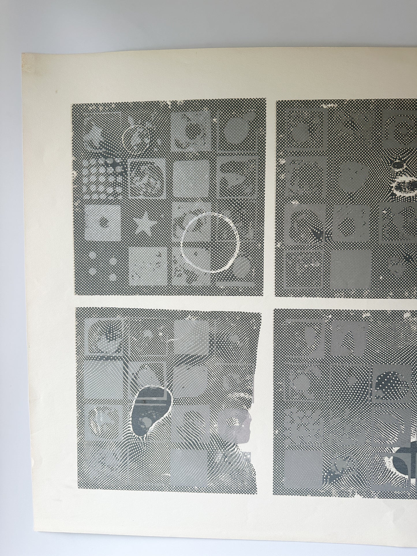 Black and Silver Ink Abstract - Screenprint by the late Velda Warner (29”W x 20.5”H)