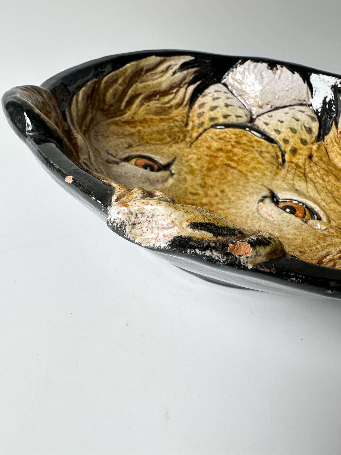 Vintage Lion Terracotta Bowl Made in Italy #2