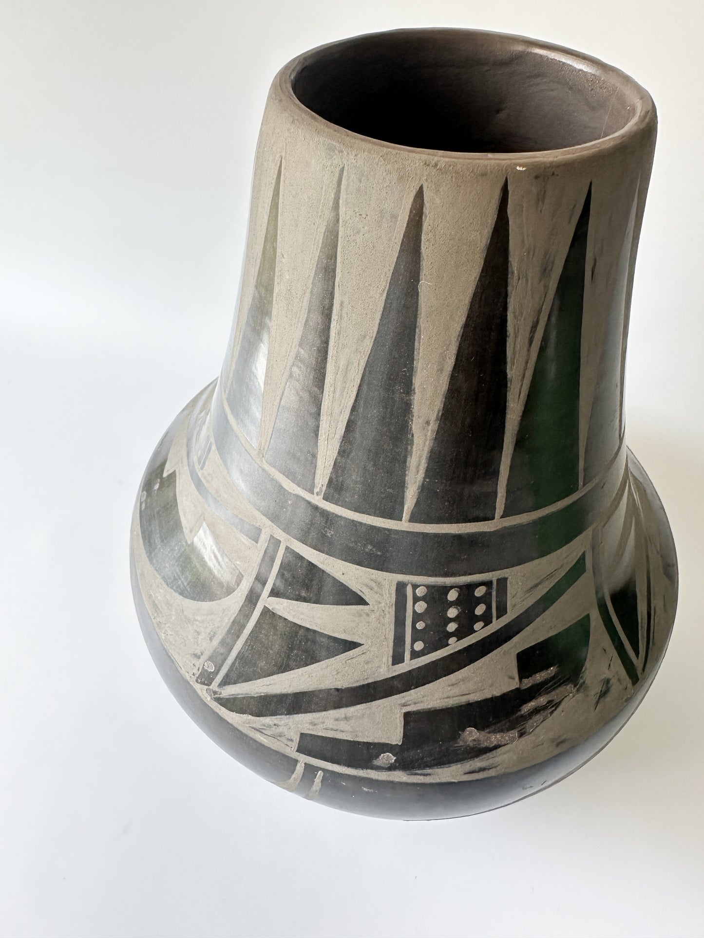 Carmelita Dunlap Black-on-black ware Pottery Vase - San Ildefonso Pueblo New Mexico