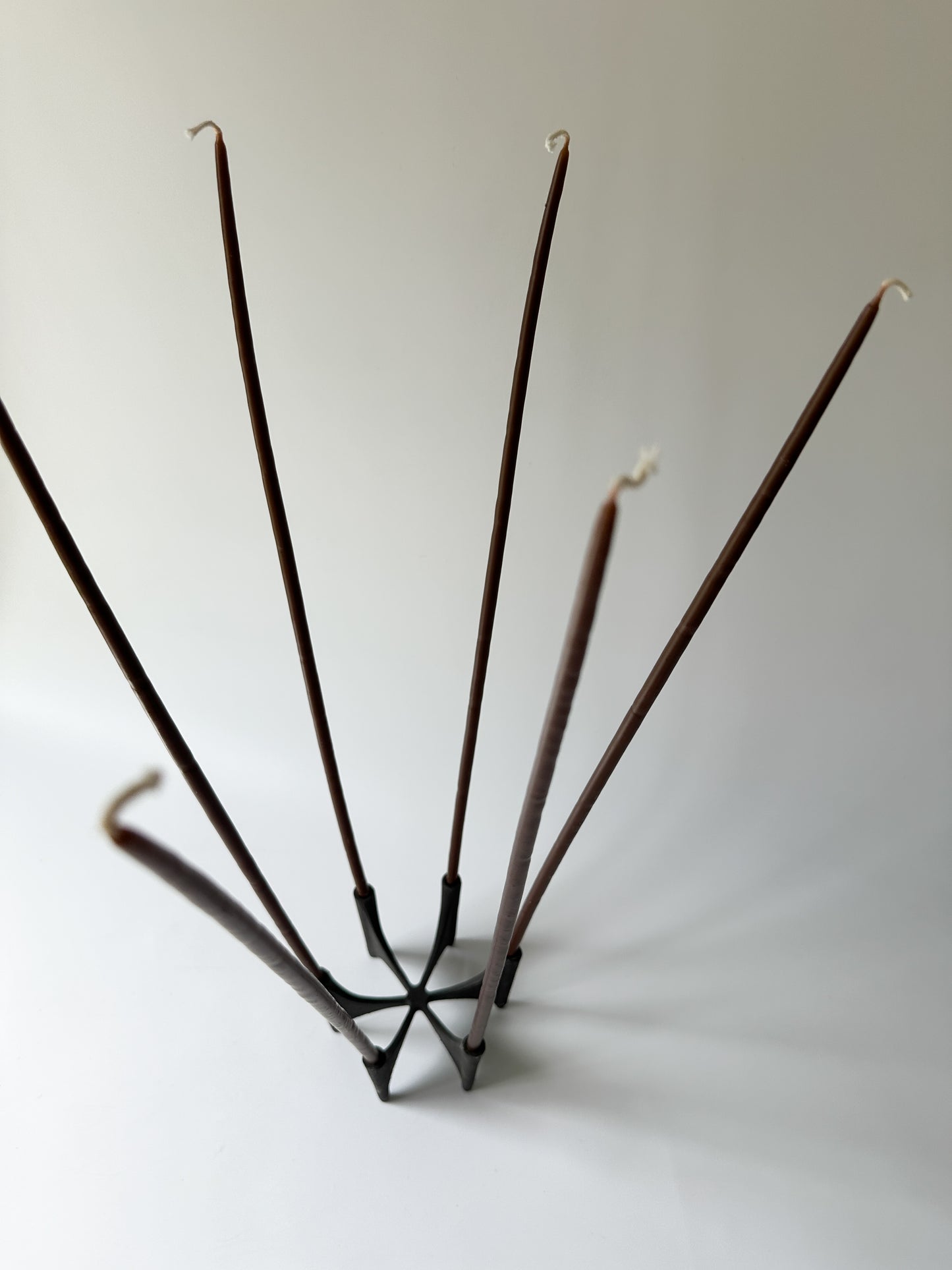 Vintage Cast Iron DANSK JENS QUISTGAARD Fiesta Six Taper Candle Holder + Candles