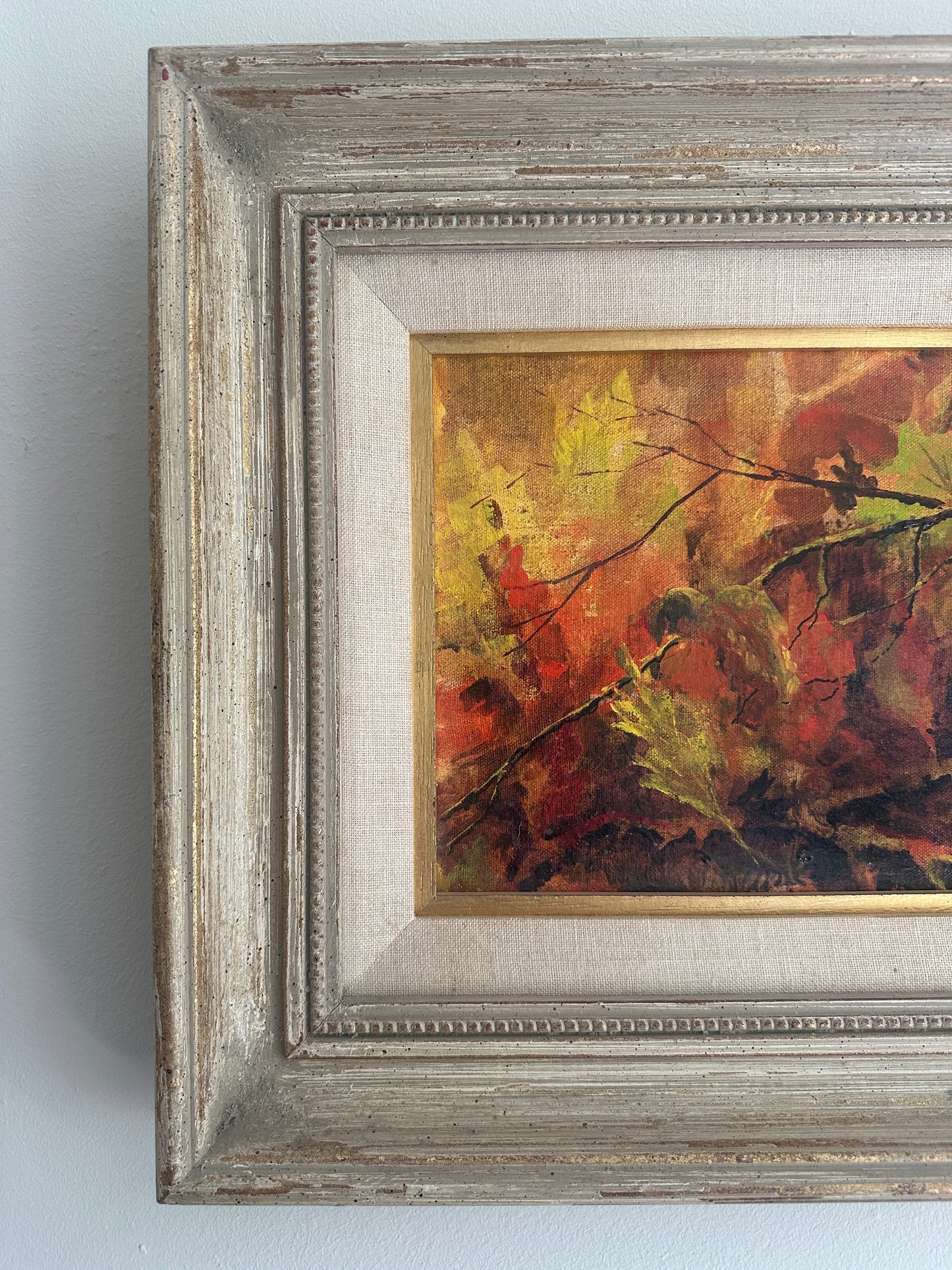 Vintage Fall Foliage Oil Painting (signed)