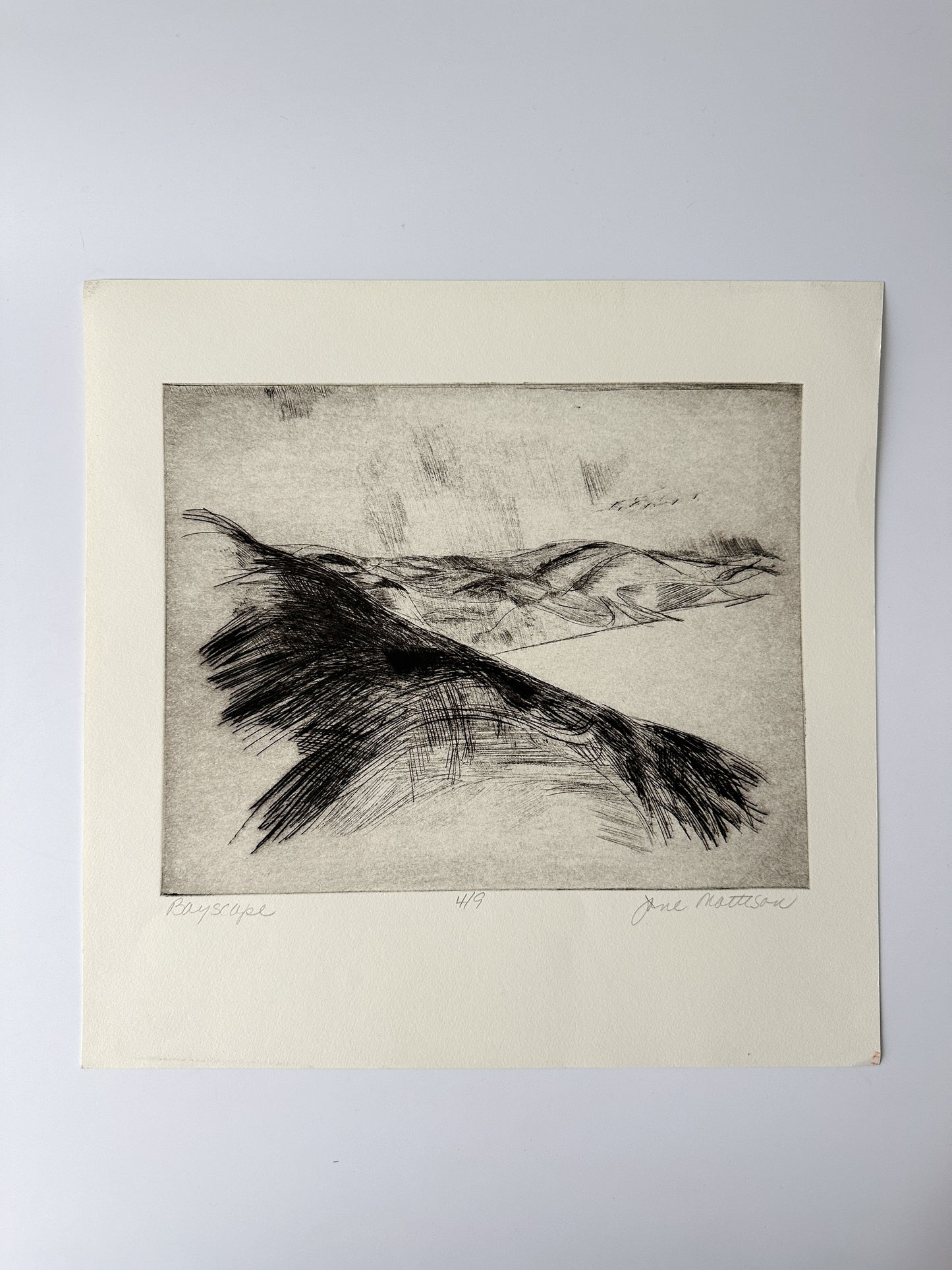 "BAYSCAPE" Etching by Late Artist Jane Matteson