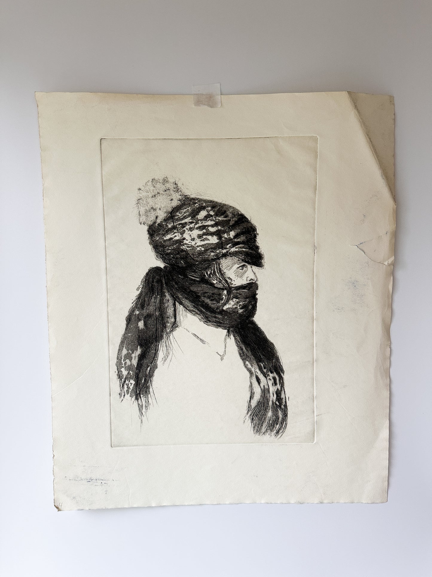 "MIDWESTERN SELF-PORTRAIT” Etching by Late Artist Jane Matteson