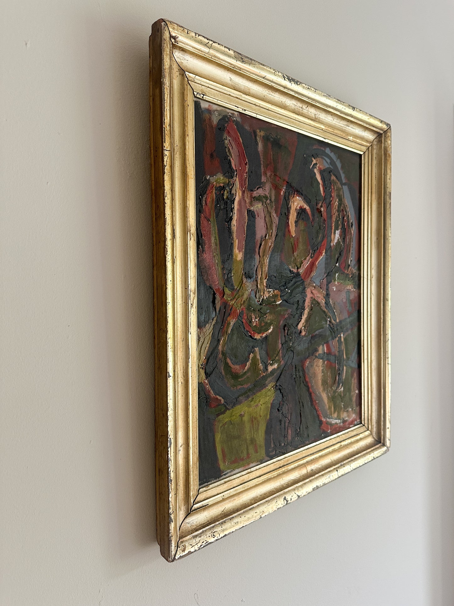 20th Century School, Abstract Figures, Impasto Oil On Board