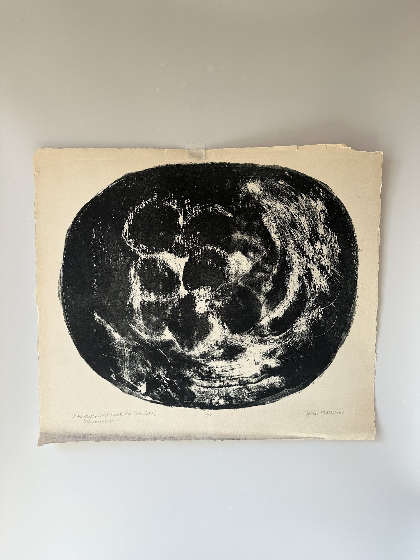 “TRANSCRIPTION FOR FRUIT” (for Erik Satie) Gnossienne No. 2 by Late Artist Jane Matteson
