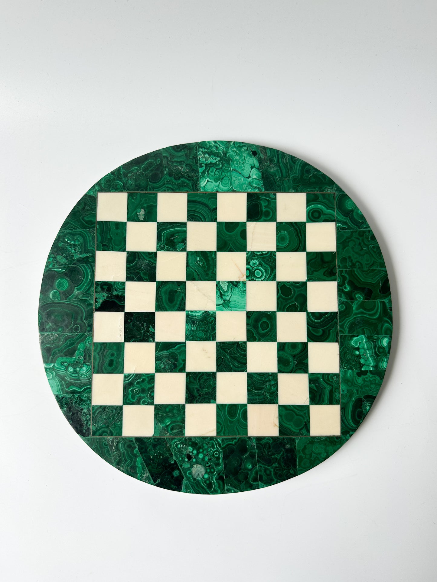 Malachite Round Chess Board
