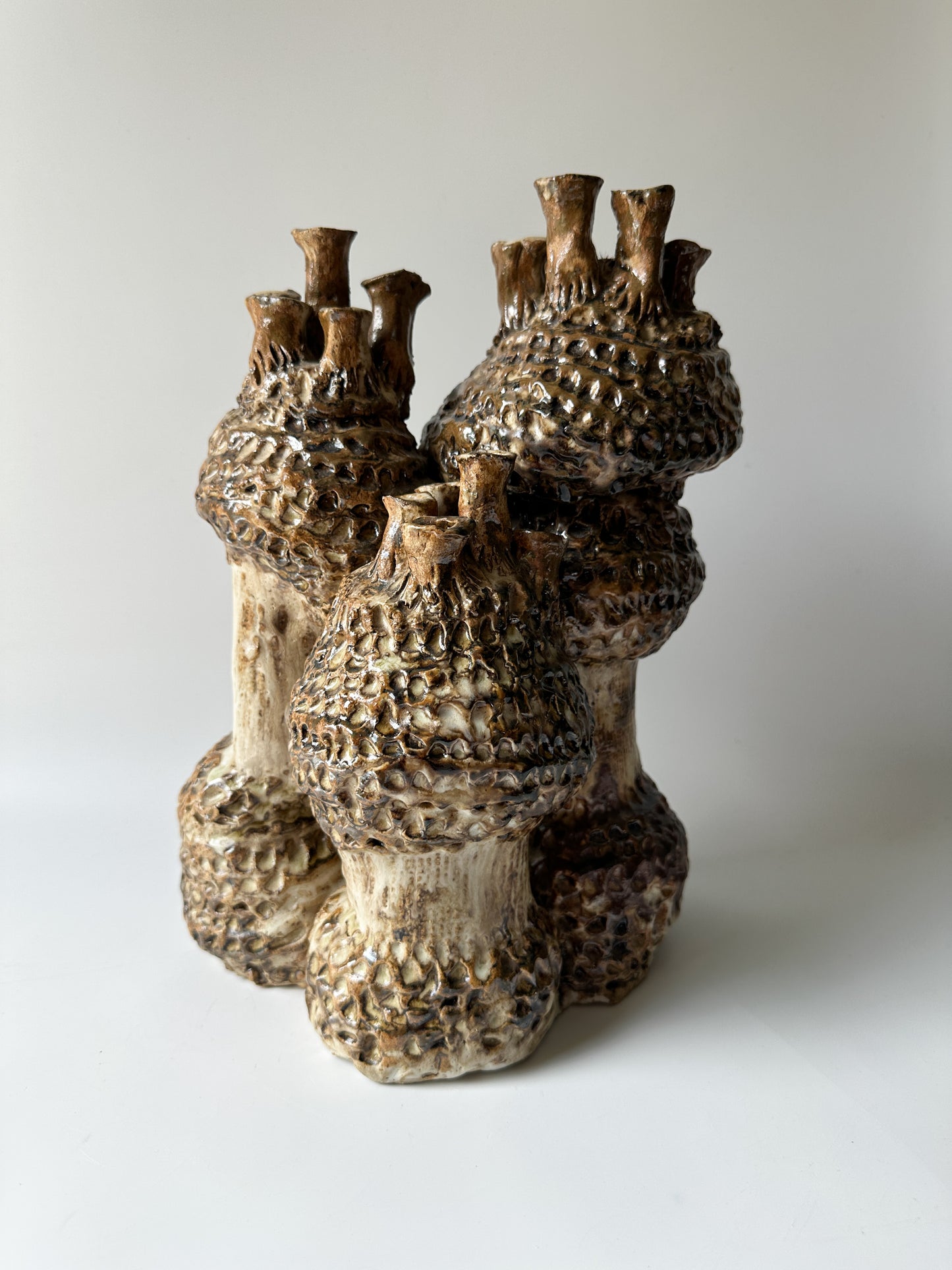 Brutalist Abstract Ceramic Sculpture - Signed