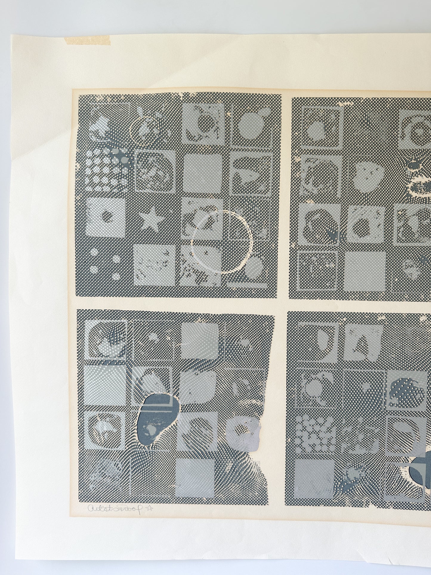 Black and Silver Ink Abstract - Screenprint by the late Velda Warner - SIGNED (29.5”W x 21”H)