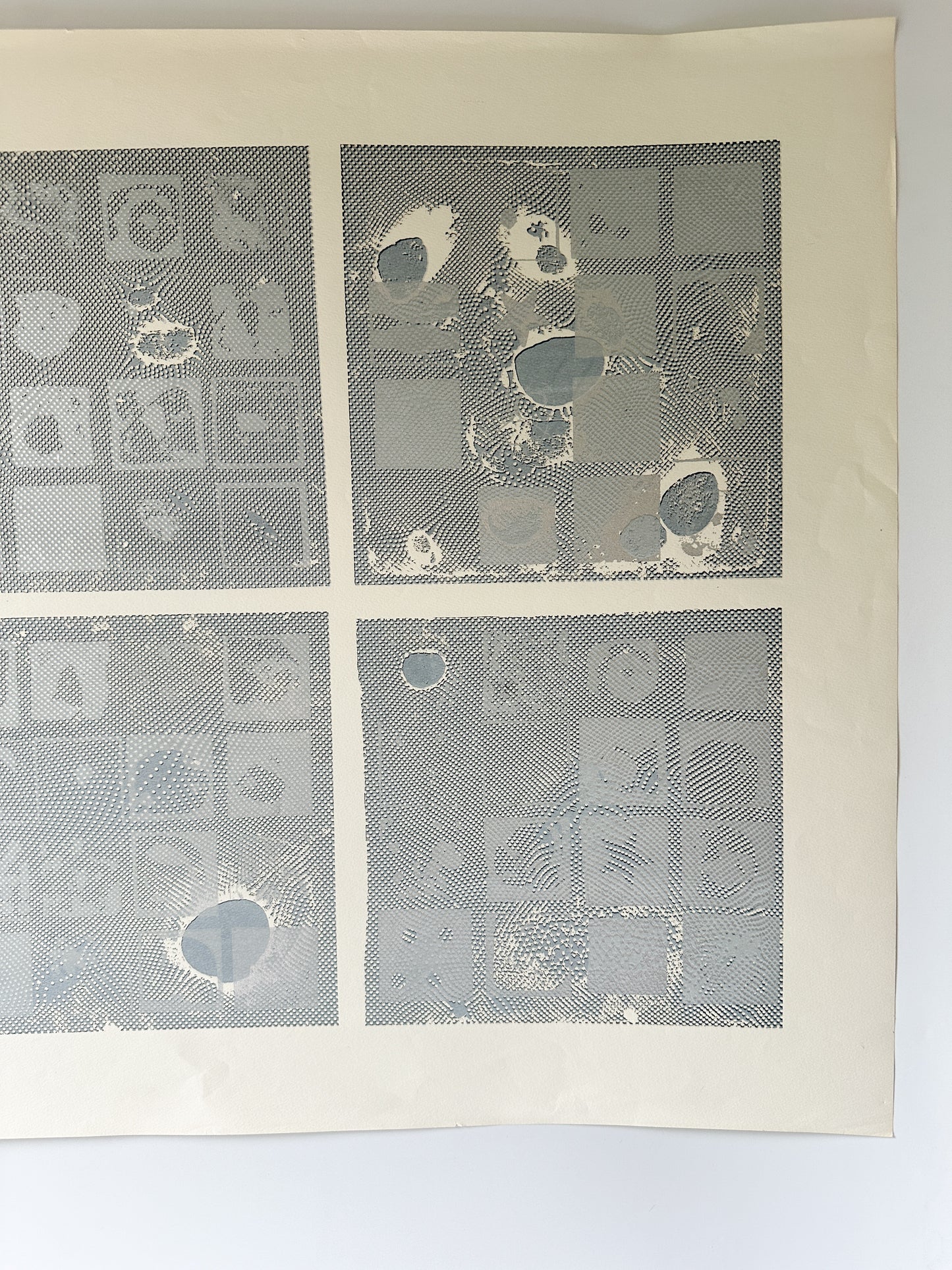 Black and Silver Ink Abstract - Screenprint by the late Velda Warner (29”W x 20.5”H)