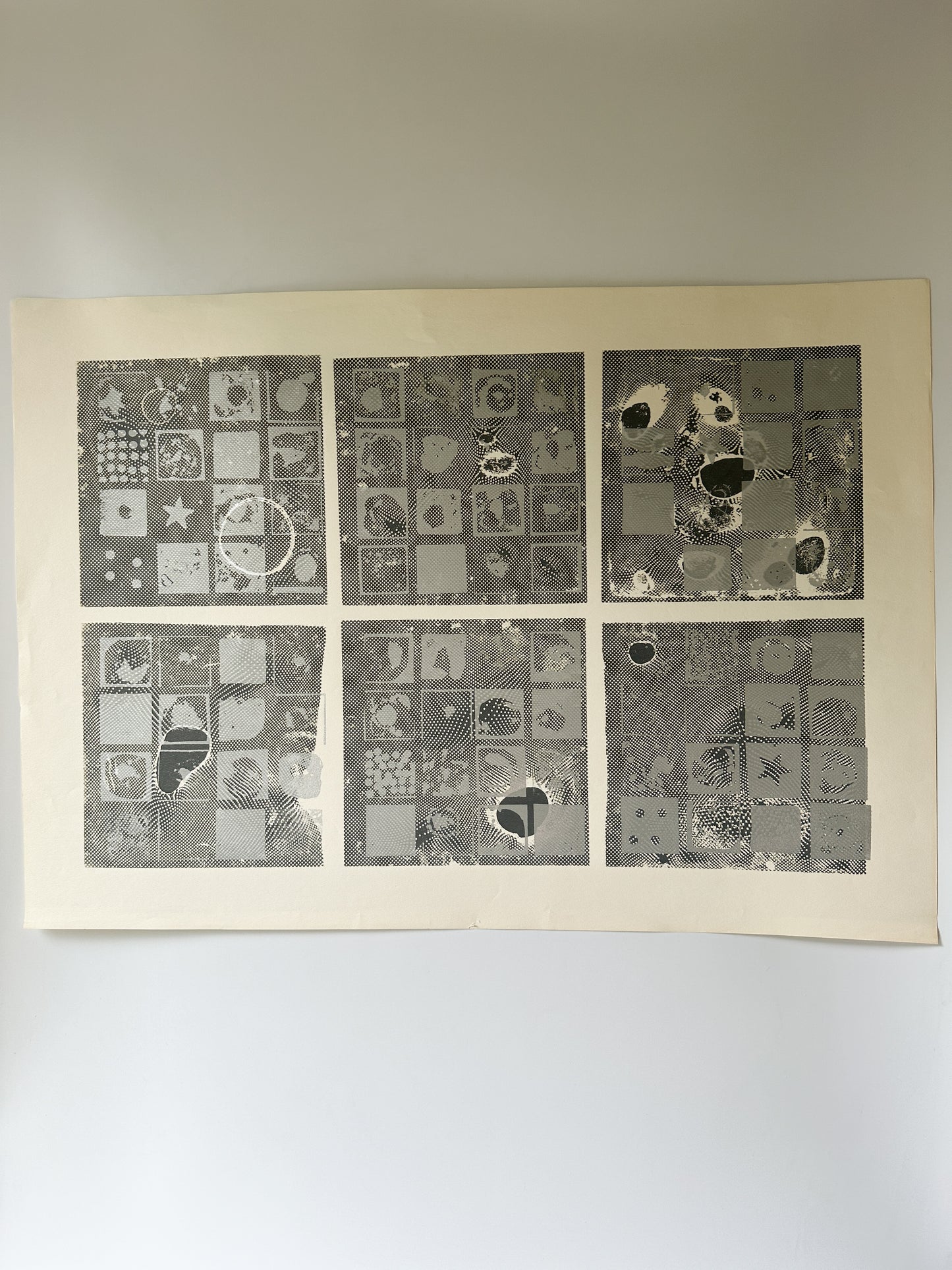 Black and Silver Ink Abstract - Screenprint by the late Velda Warner (29”W x 20.5”H)