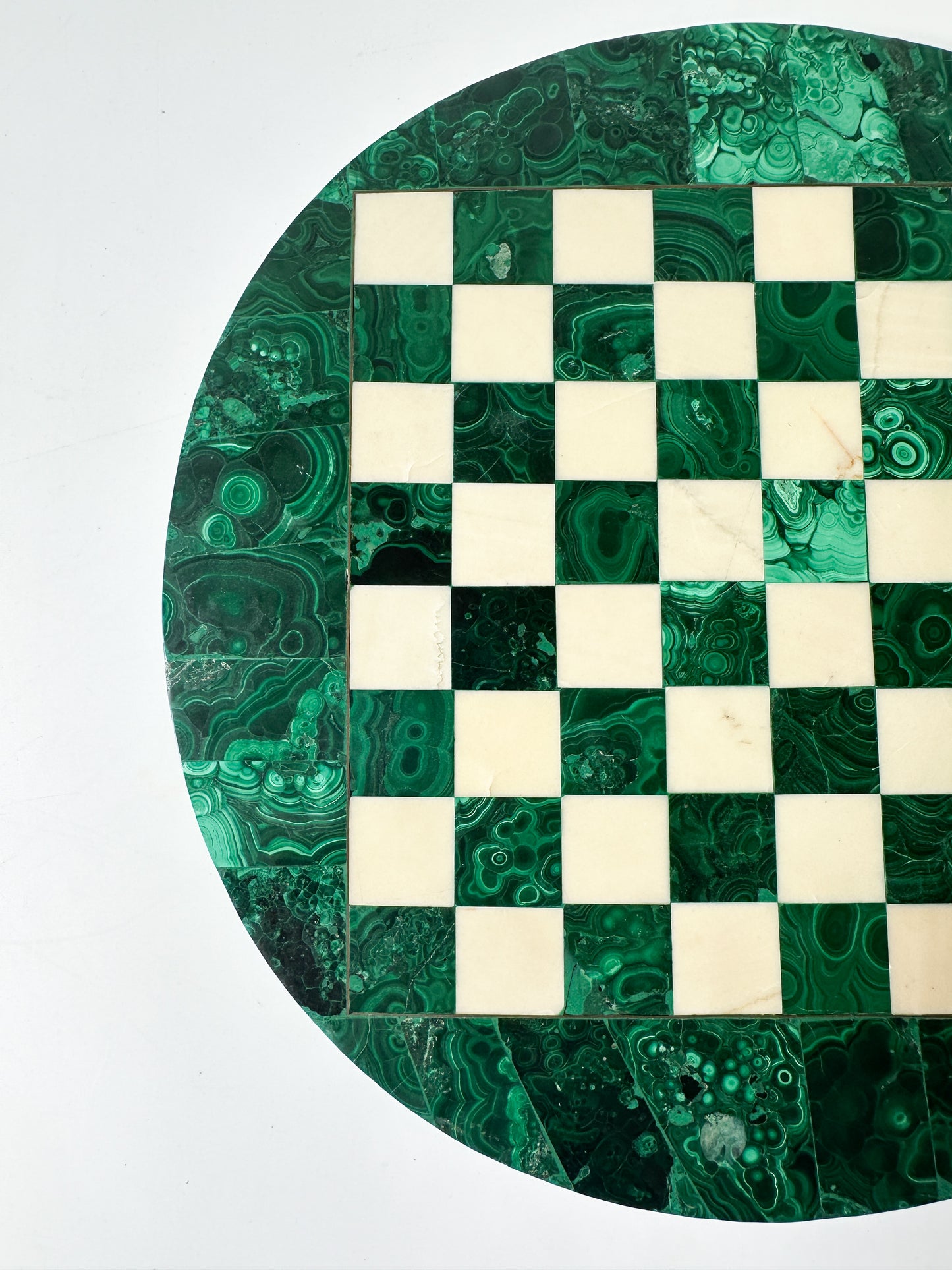 Malachite Round Chess Board