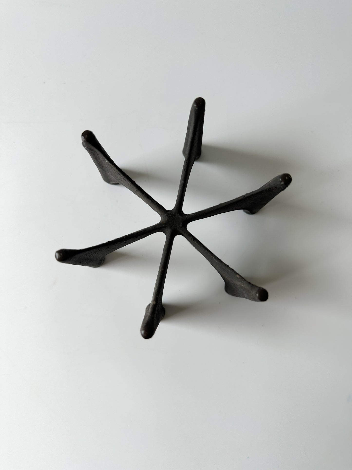 Vintage Cast Iron DANSK JENS QUISTGAARD Fiesta Six Taper Candle Holder + Candles