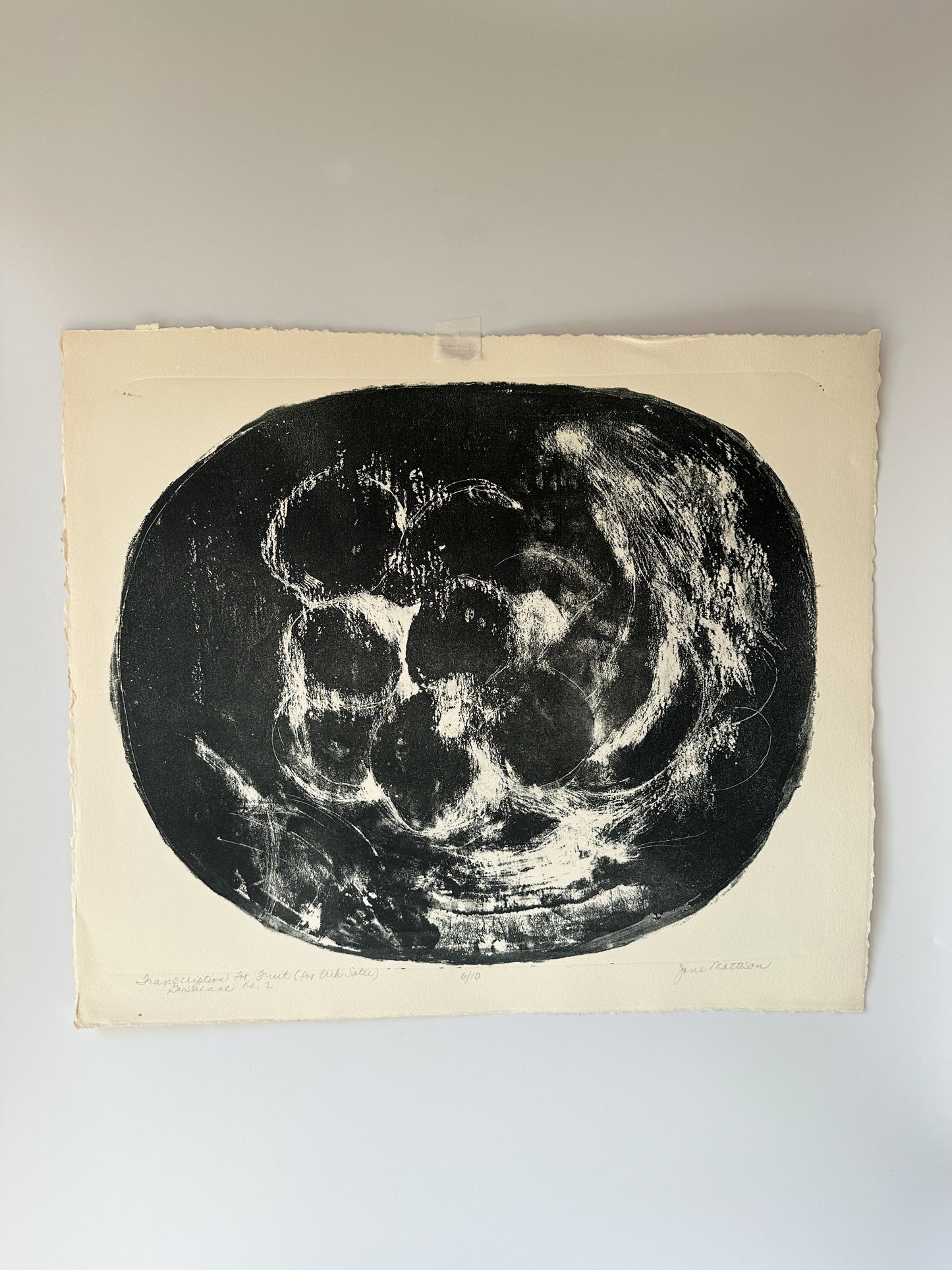 “TRANSCRIPTION FOR FRUIT” (for Erik Satie) Gnossienne No. 2 by Late Artist Jane Matteson