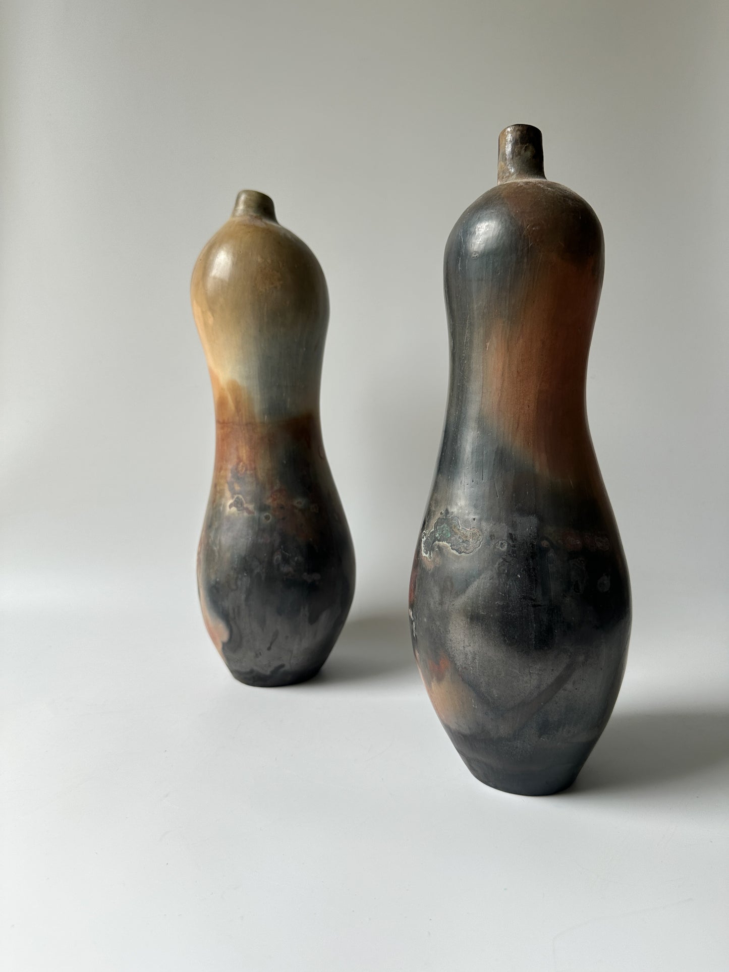Pair of Abstract Artist Ceramic Sculptures (signed)