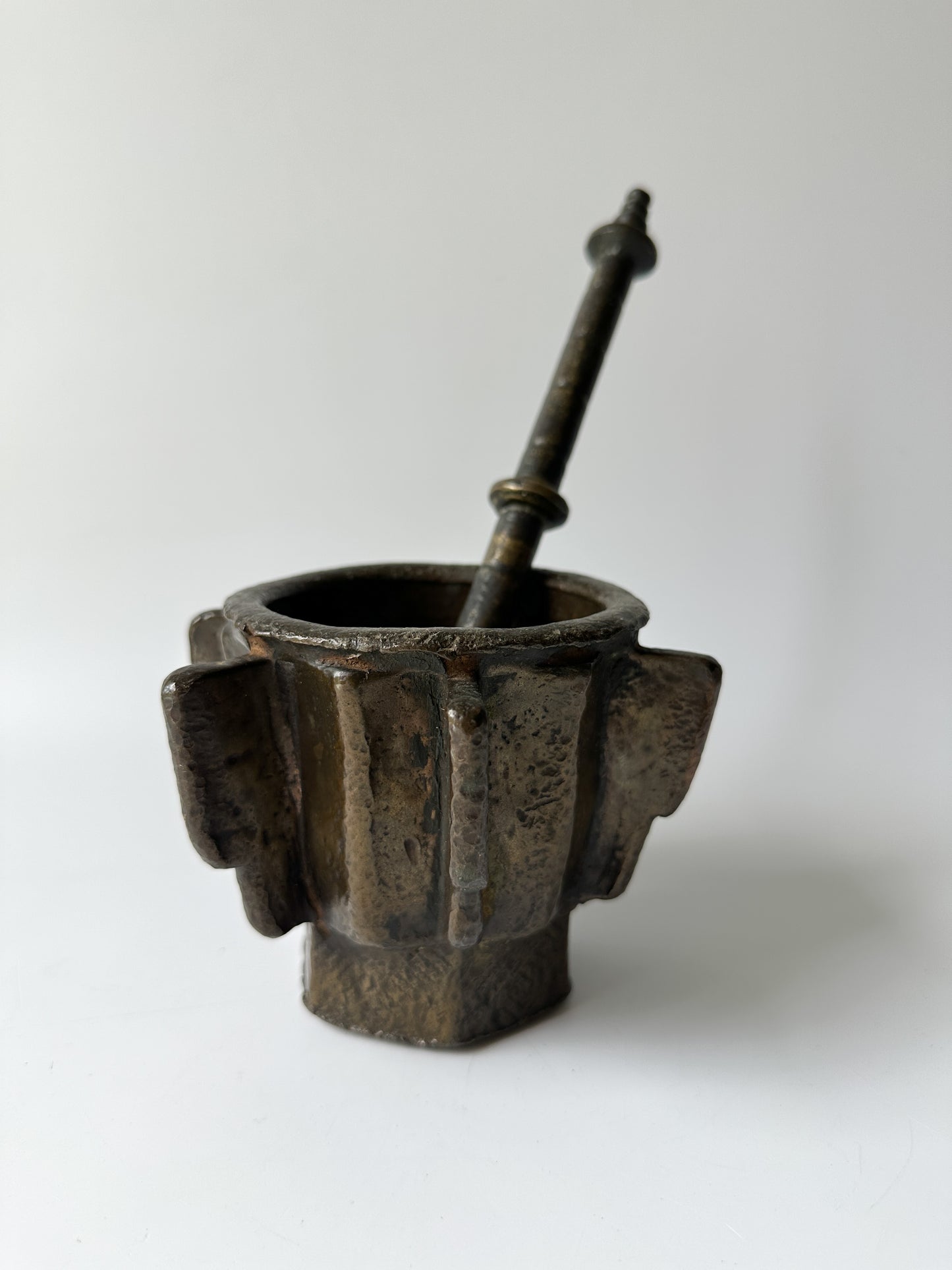 Antique - Heavy Bronze Mortar and Pestle from 15th/16th century