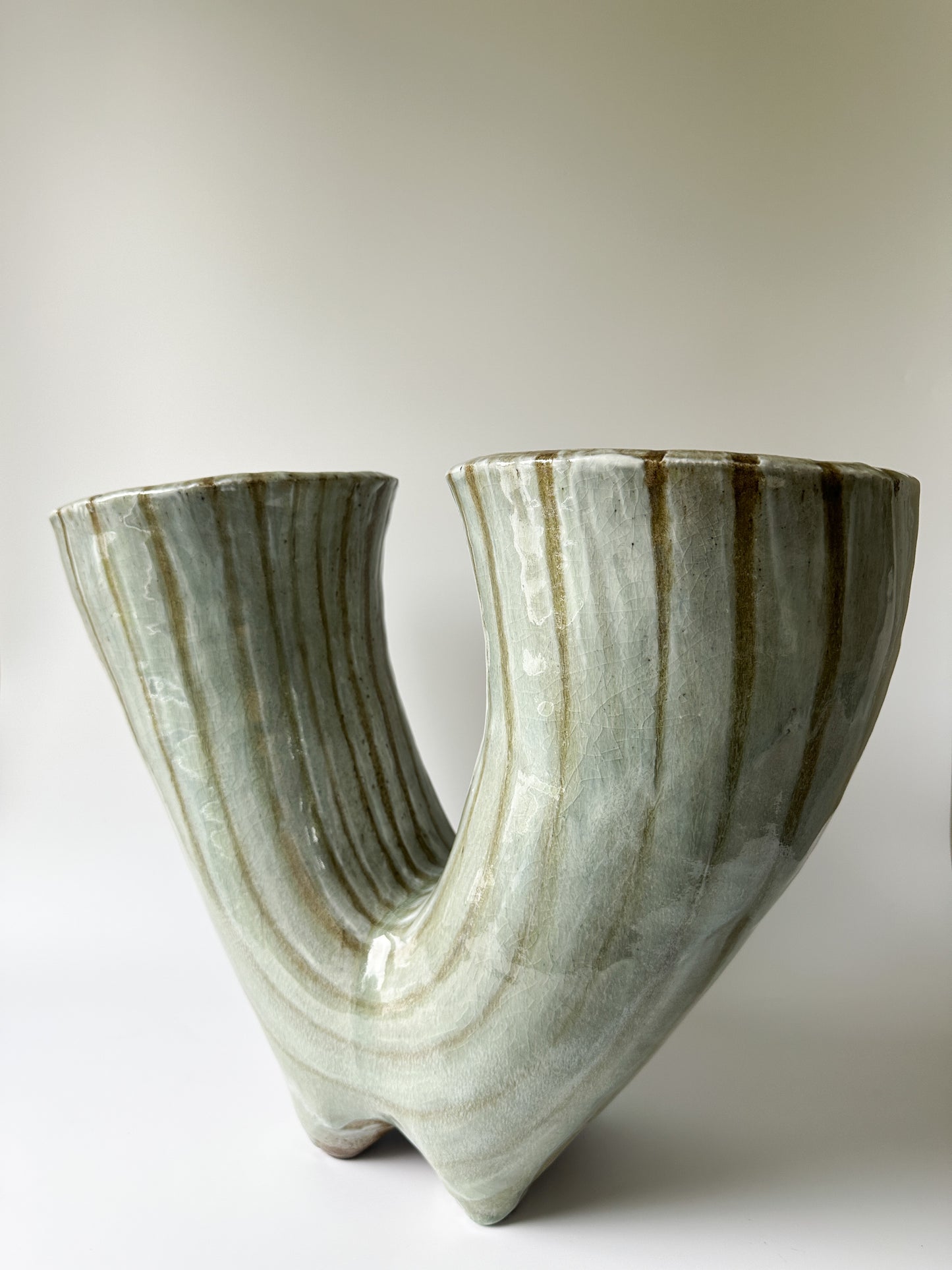 Large Celadon Pottery Vase Vessel