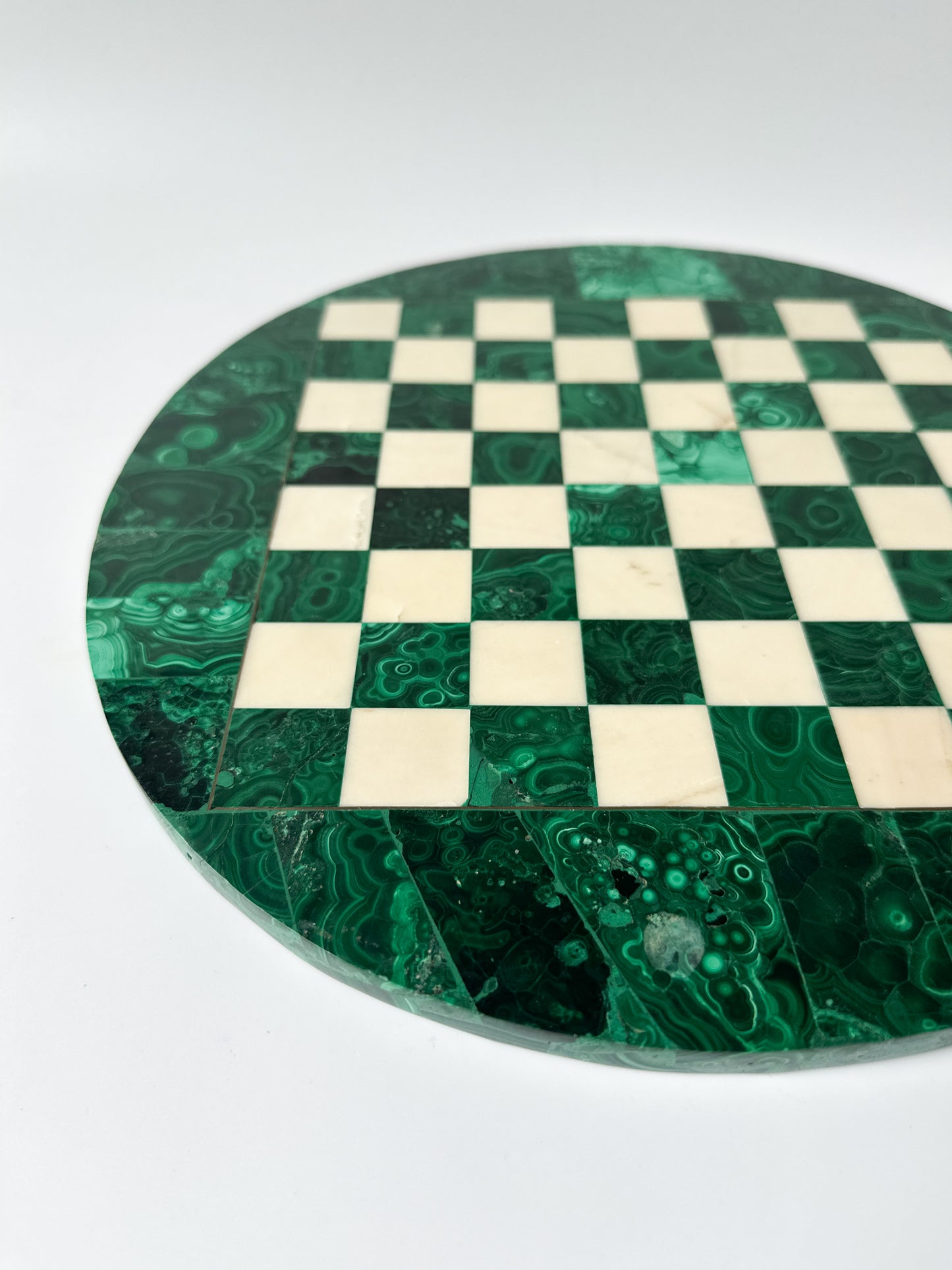Malachite Round Chess Board