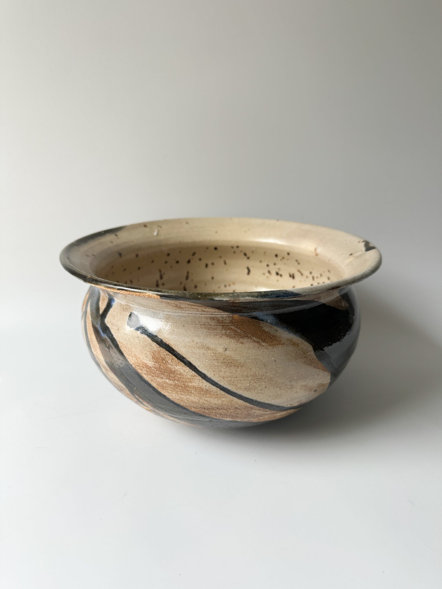 Studio Pottery Bowl Swirl Glaze