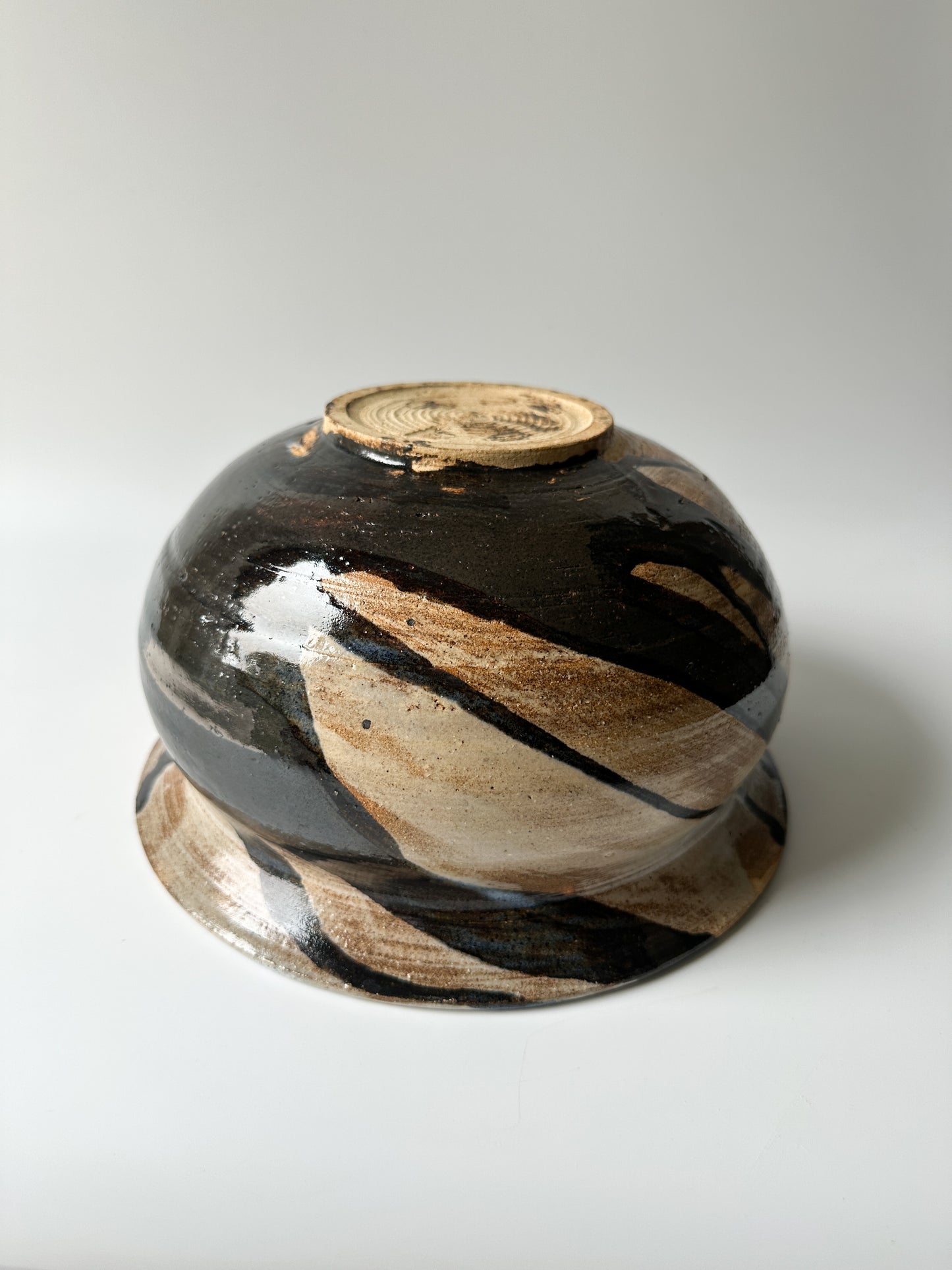 Studio Pottery Bowl Swirl Glaze