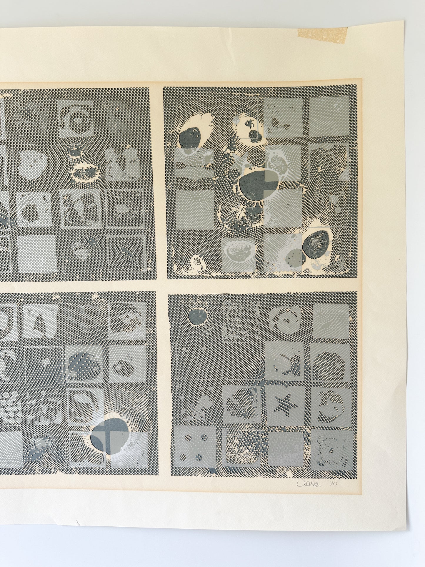 Black and Silver Ink Abstract - Screenprint by the late Velda Warner - SIGNED (29.5”W x 21”H)