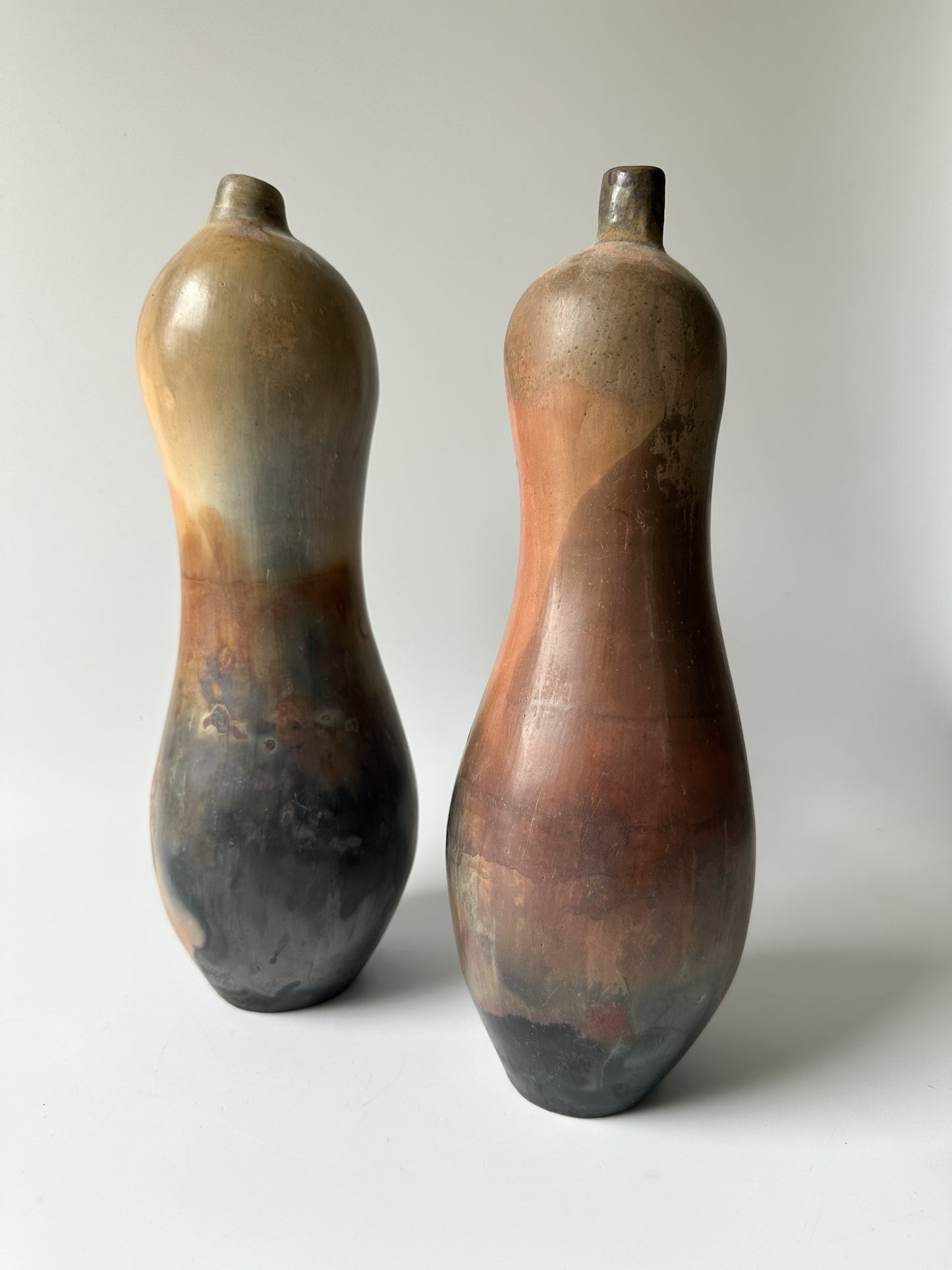 Pair of Abstract Artist Ceramic Sculptures (signed)