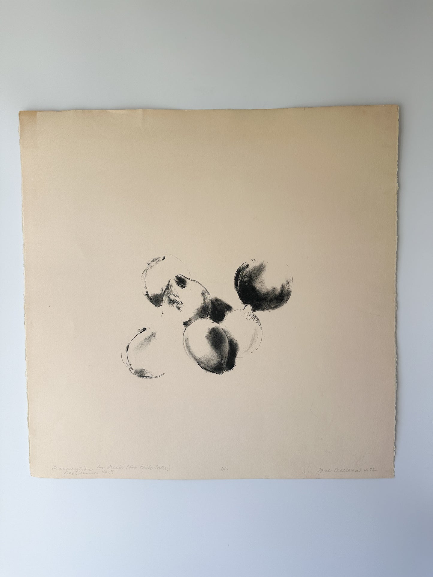 “TRANSCRIPTION FOR FRUIT” (for Erik Satie) Gnossienne No. 3 by Late Artist Jane Matteson