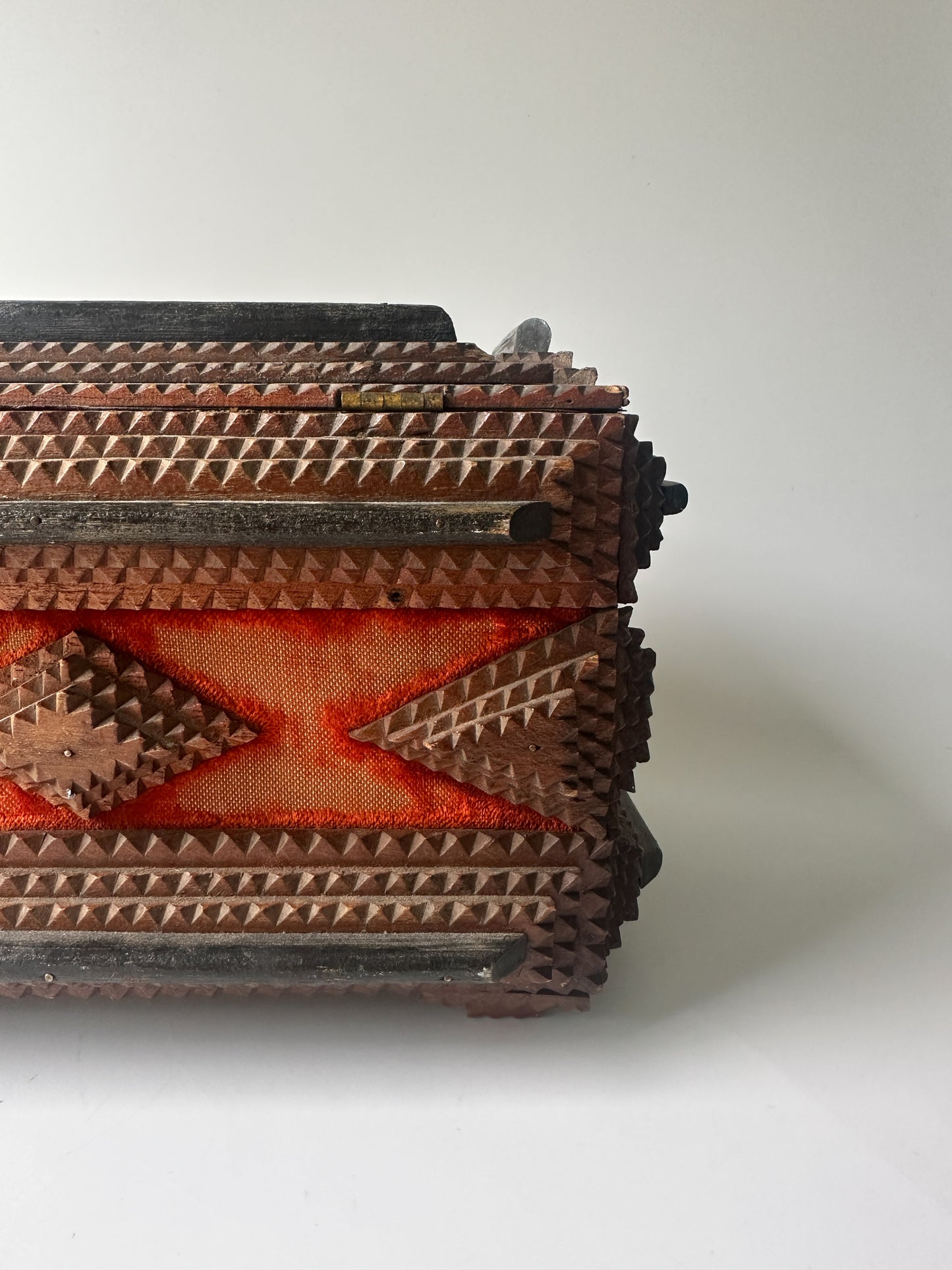 Antique Tramp Art Box with Key