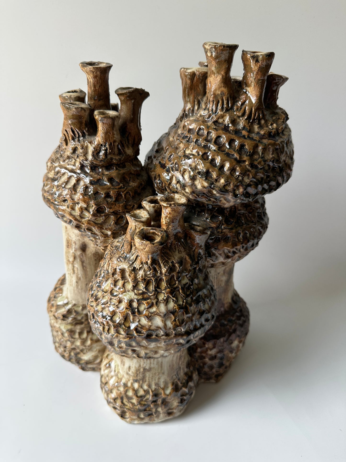 Brutalist Abstract Ceramic Sculpture - Signed