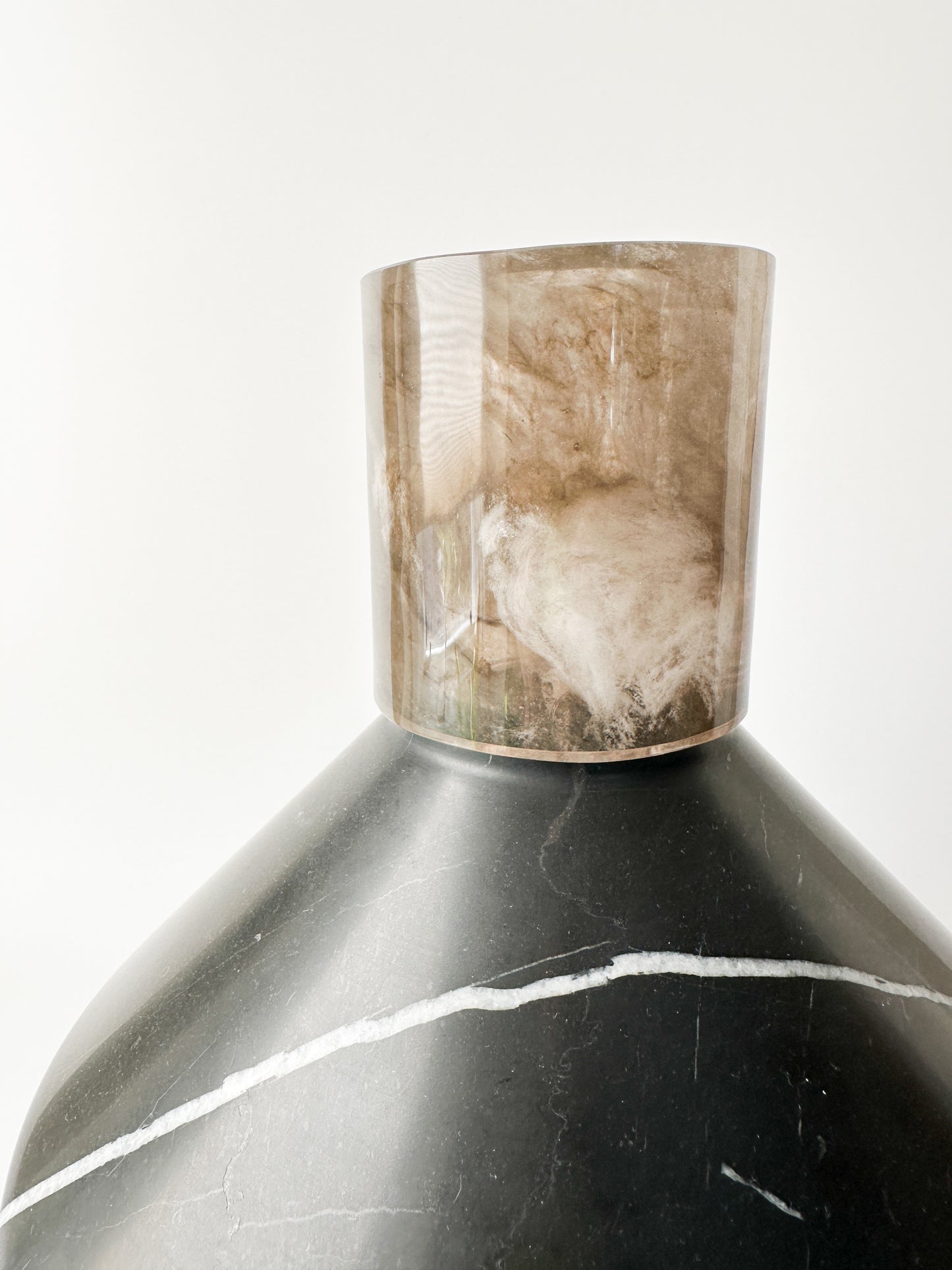 Early 21st Century Gilles Caffier Marble Vessel Large (signed)