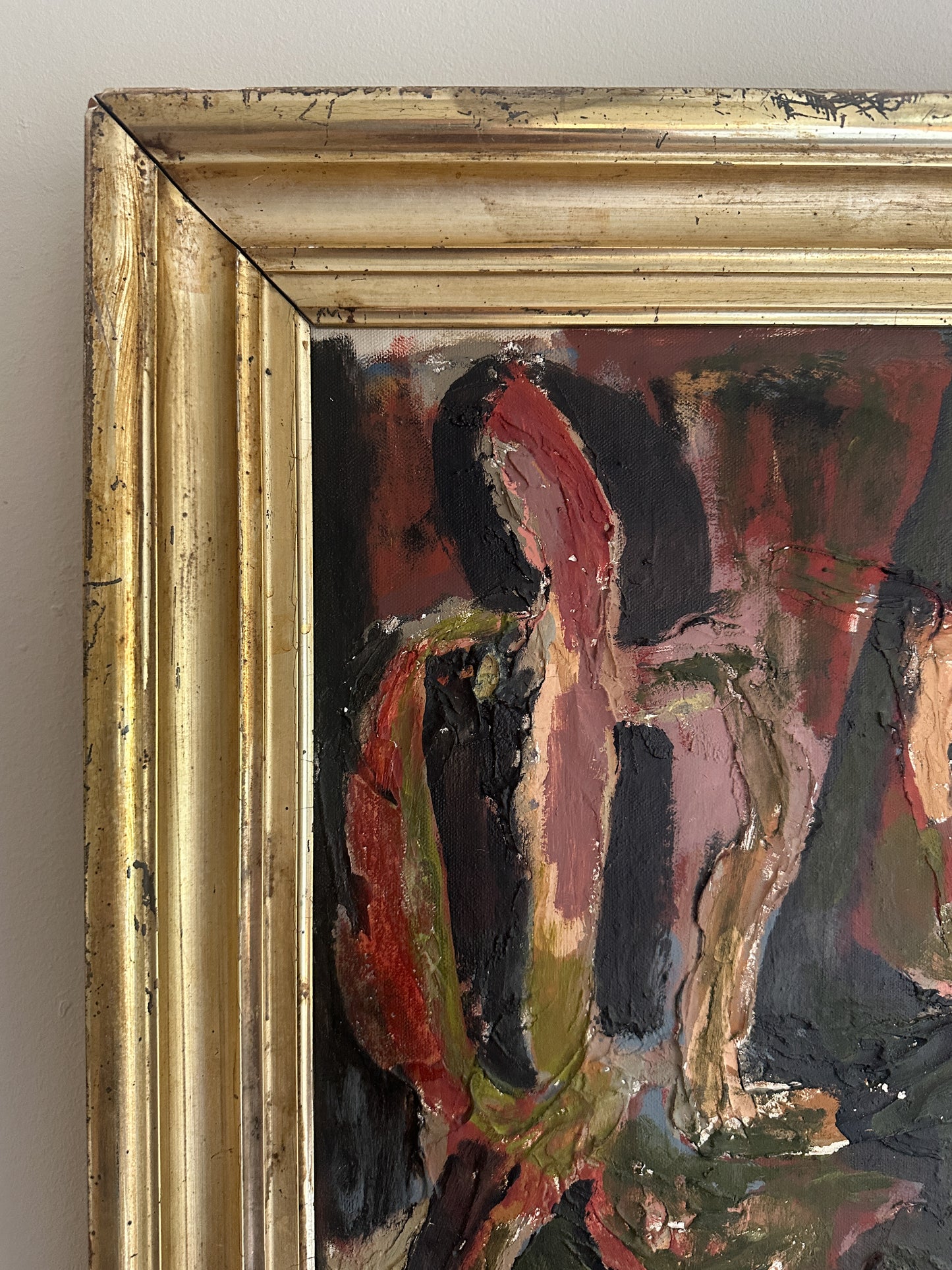 20th Century School, Abstract Figures, Impasto Oil On Board