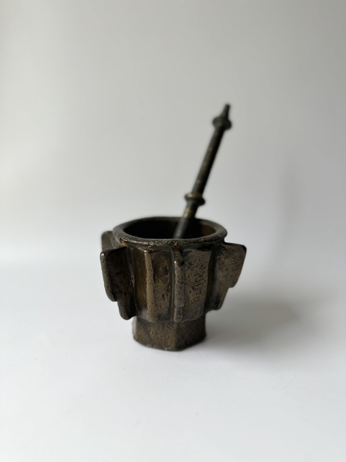 Antique - Heavy Bronze Mortar and Pestle from 15th/16th century