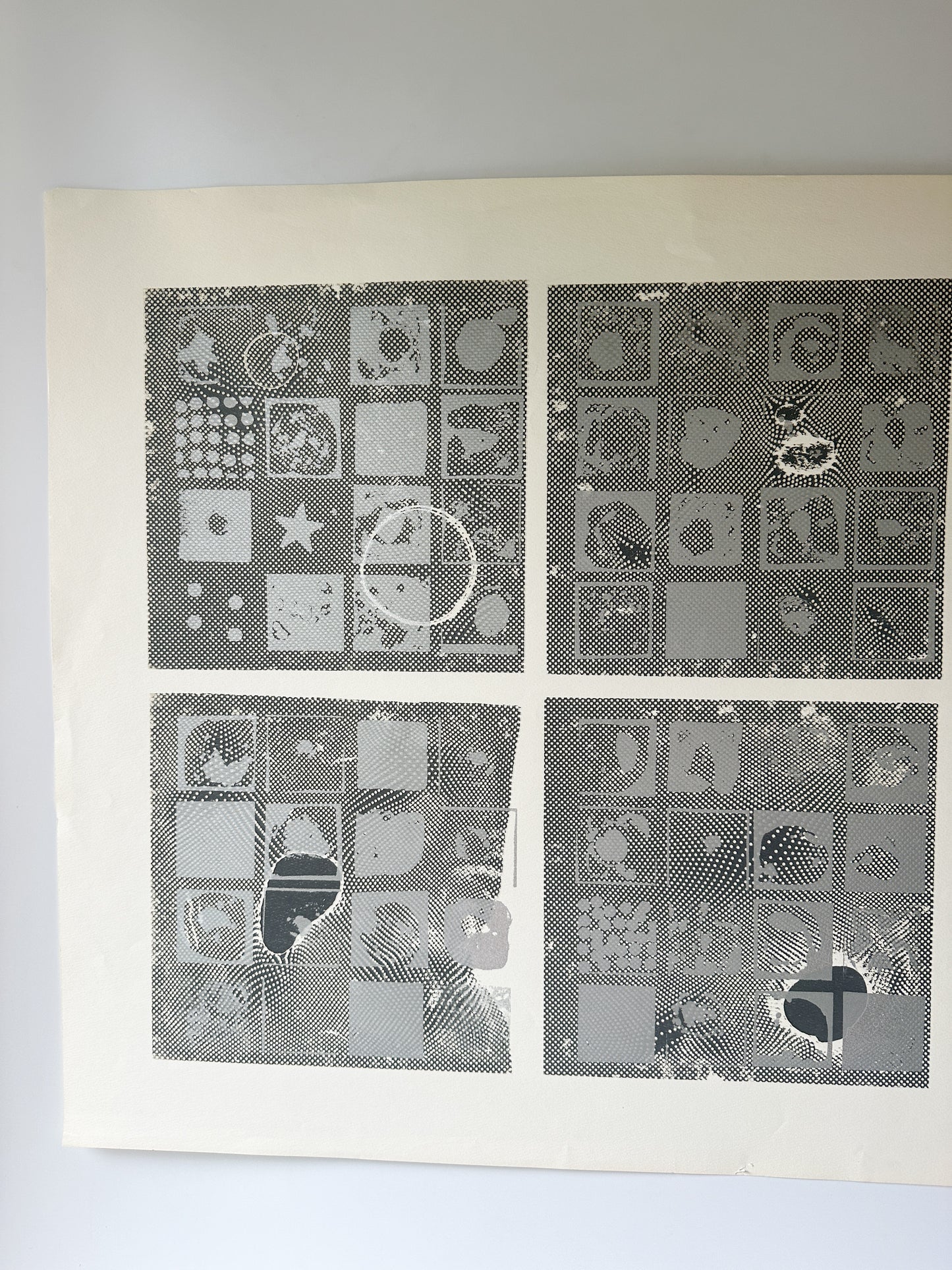 Black and Silver Ink Abstract - Screenprint by the late Velda Warner (29”W x 20.5”H)