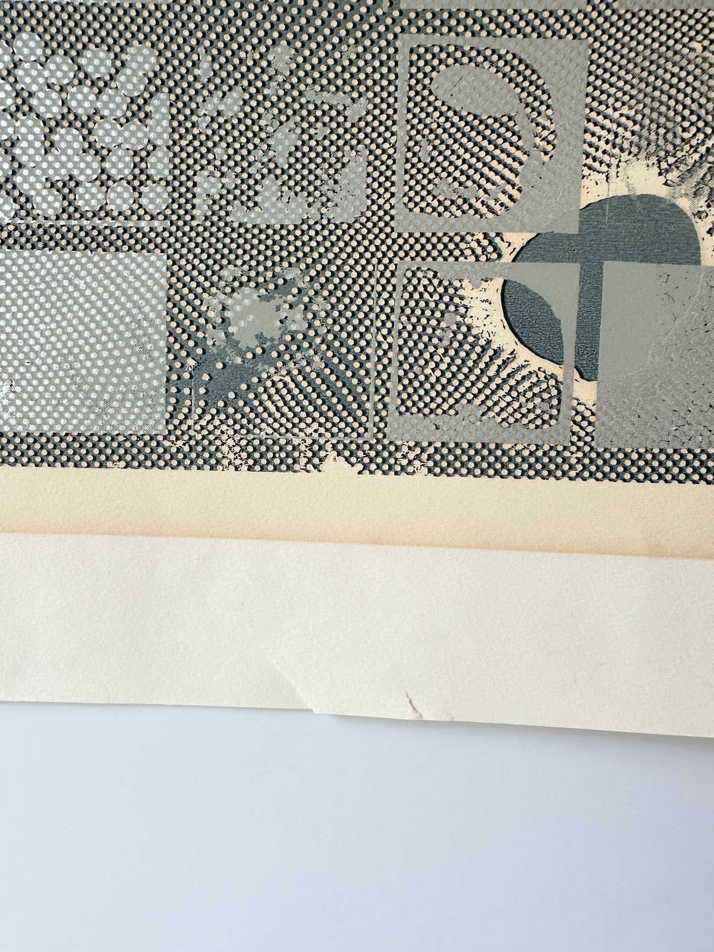 Black and Silver Ink Abstract - Screenprint by the late Velda Warner - SIGNED (29.5”W x 21”H)
