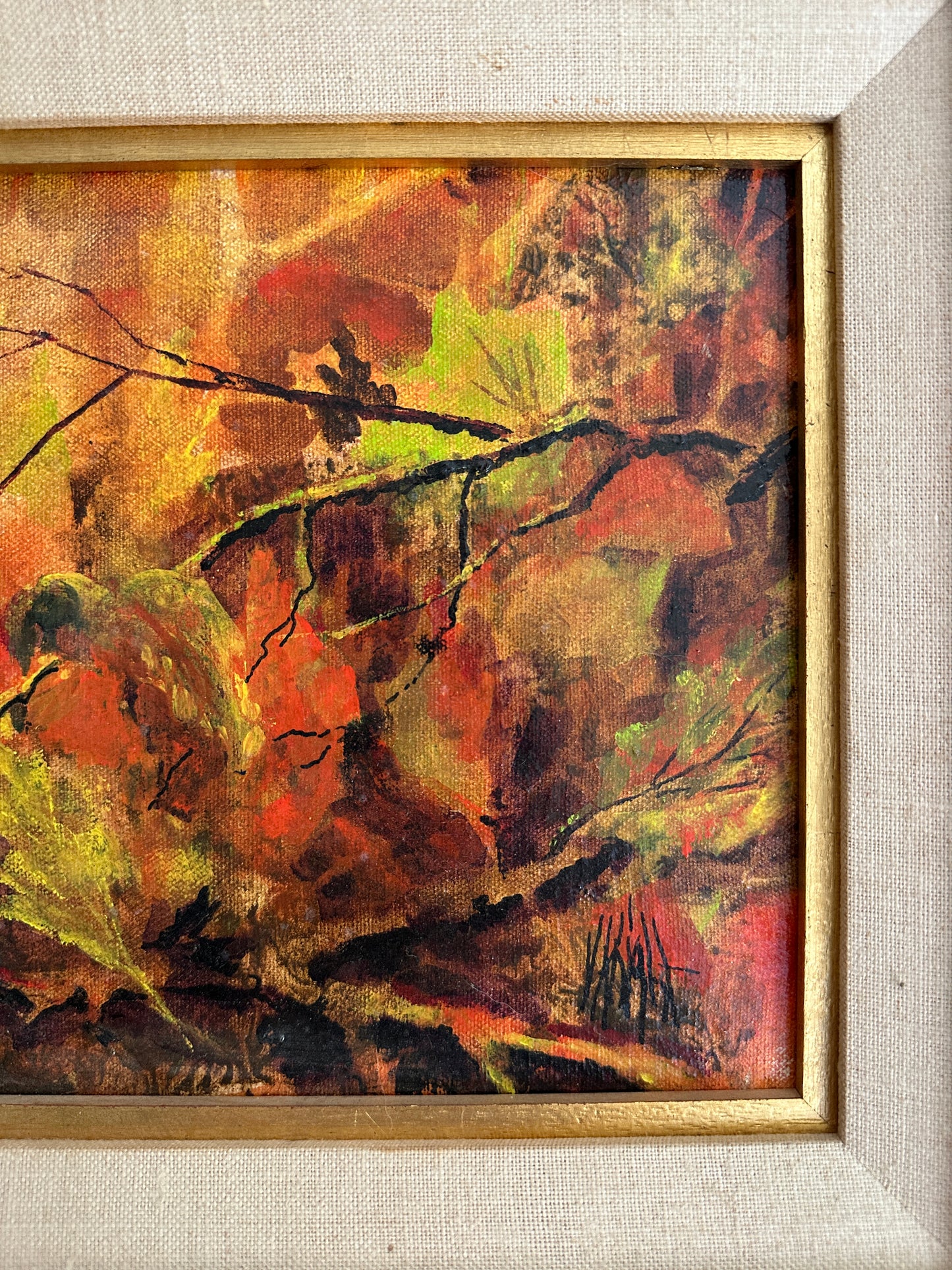 Vintage Fall Foliage Oil Painting (signed)