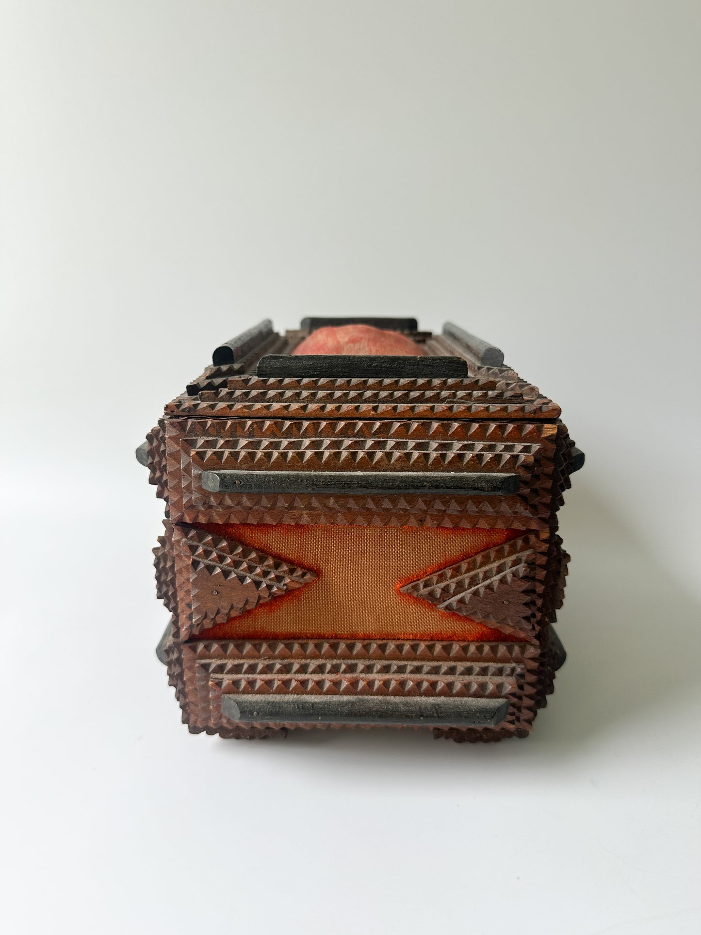 Antique Tramp Art Box with Key