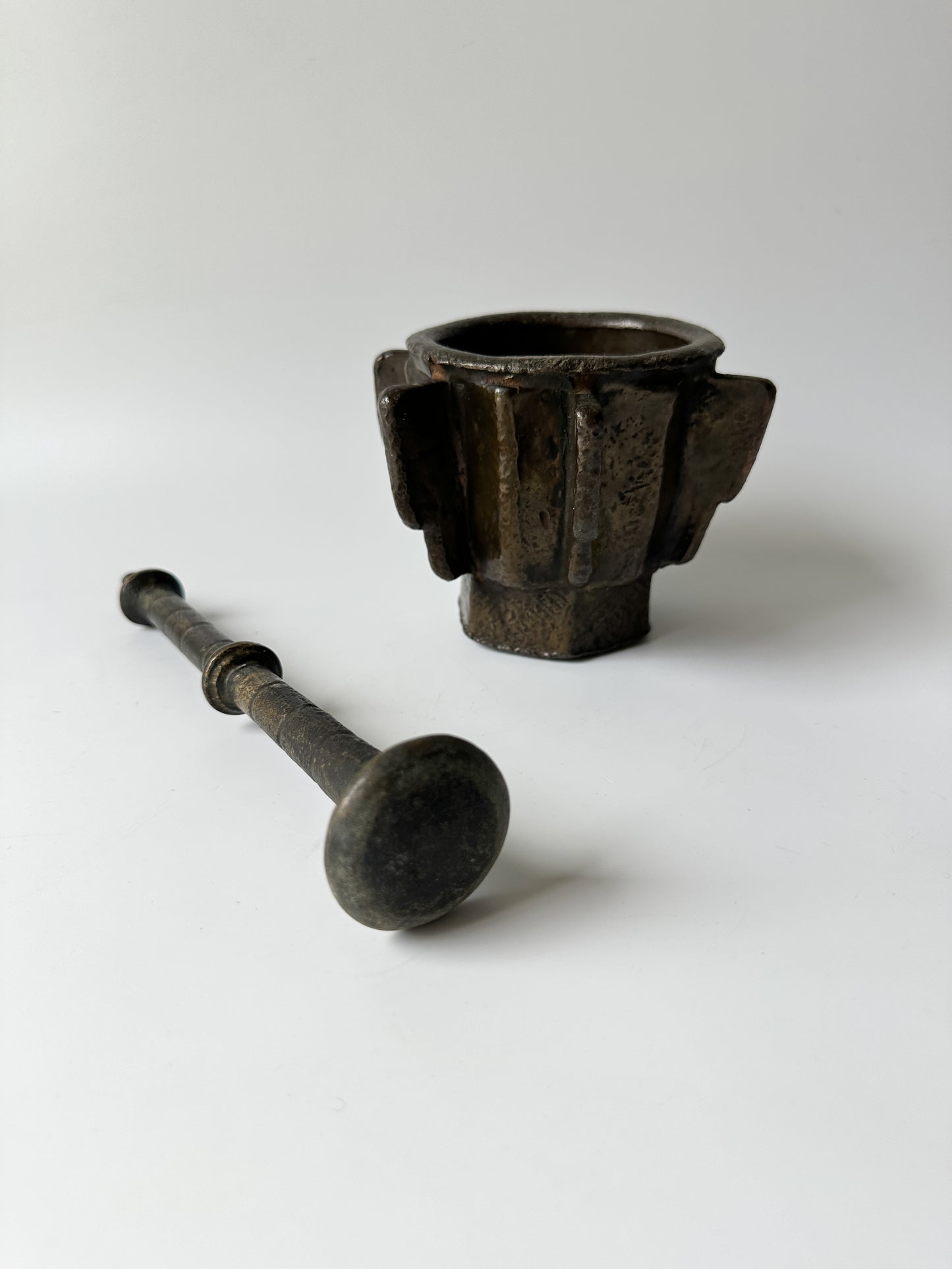 Antique - Heavy Bronze Mortar and Pestle from 15th/16th century
