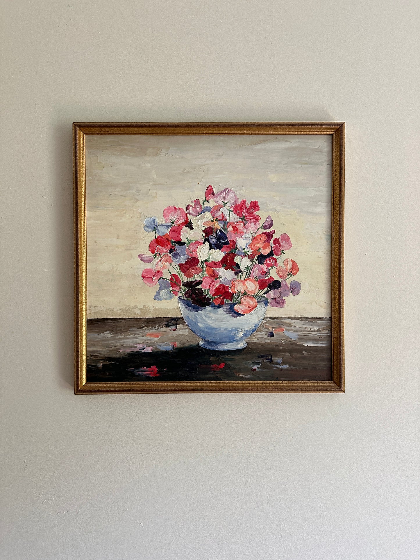 American School, 20th Century, Still Life of a Bowl of Flowers, Oil on Canvas