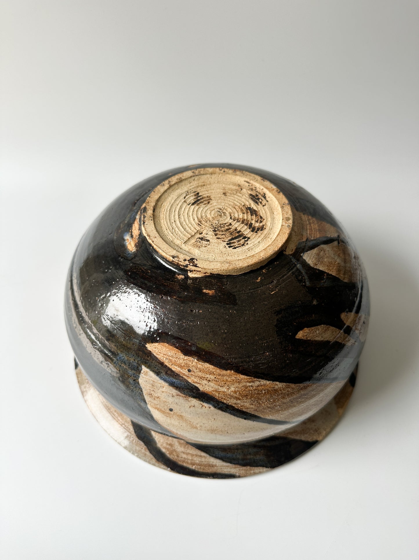 Studio Pottery Bowl Swirl Glaze