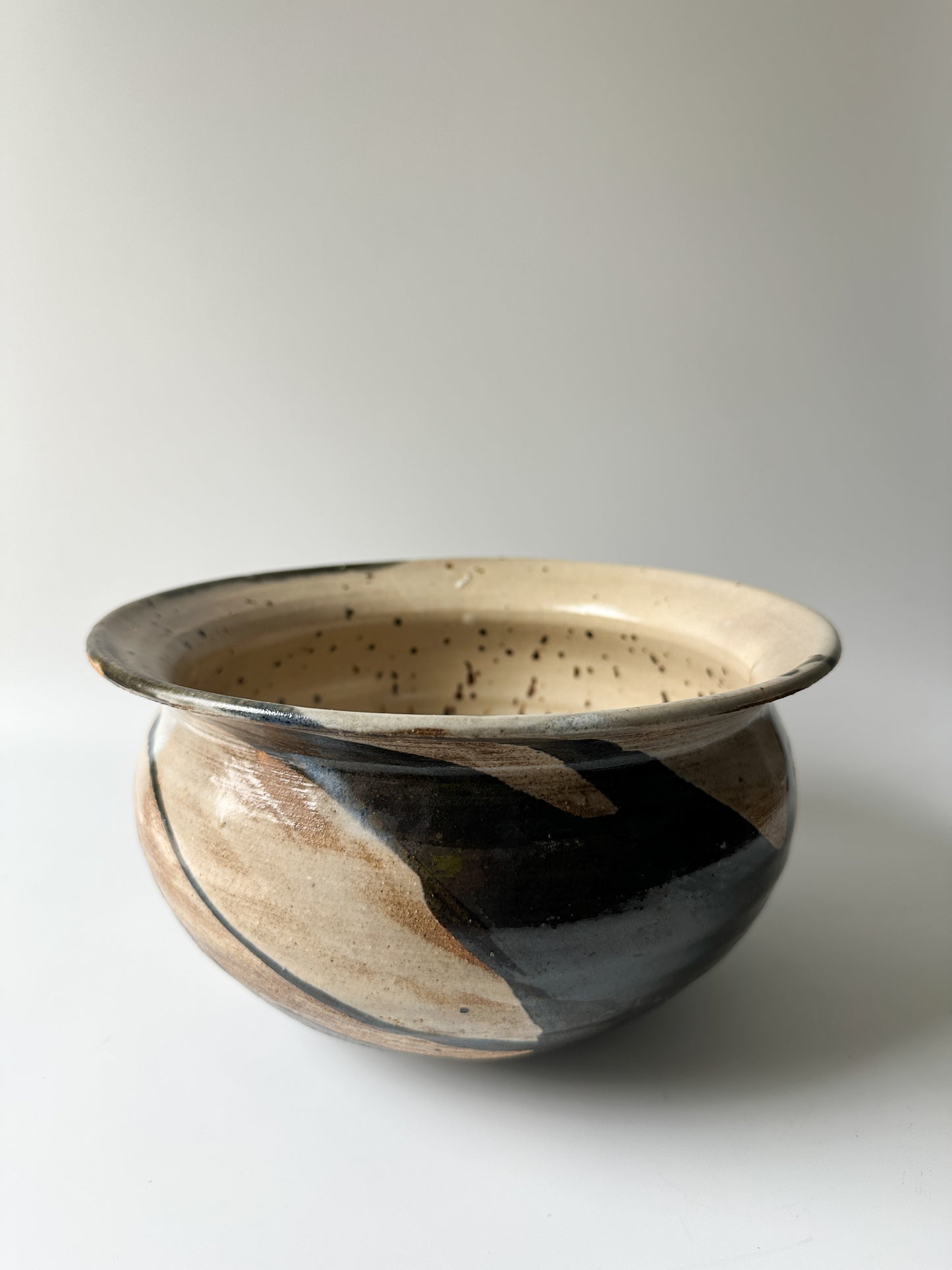 Studio Pottery Bowl Swirl Glaze