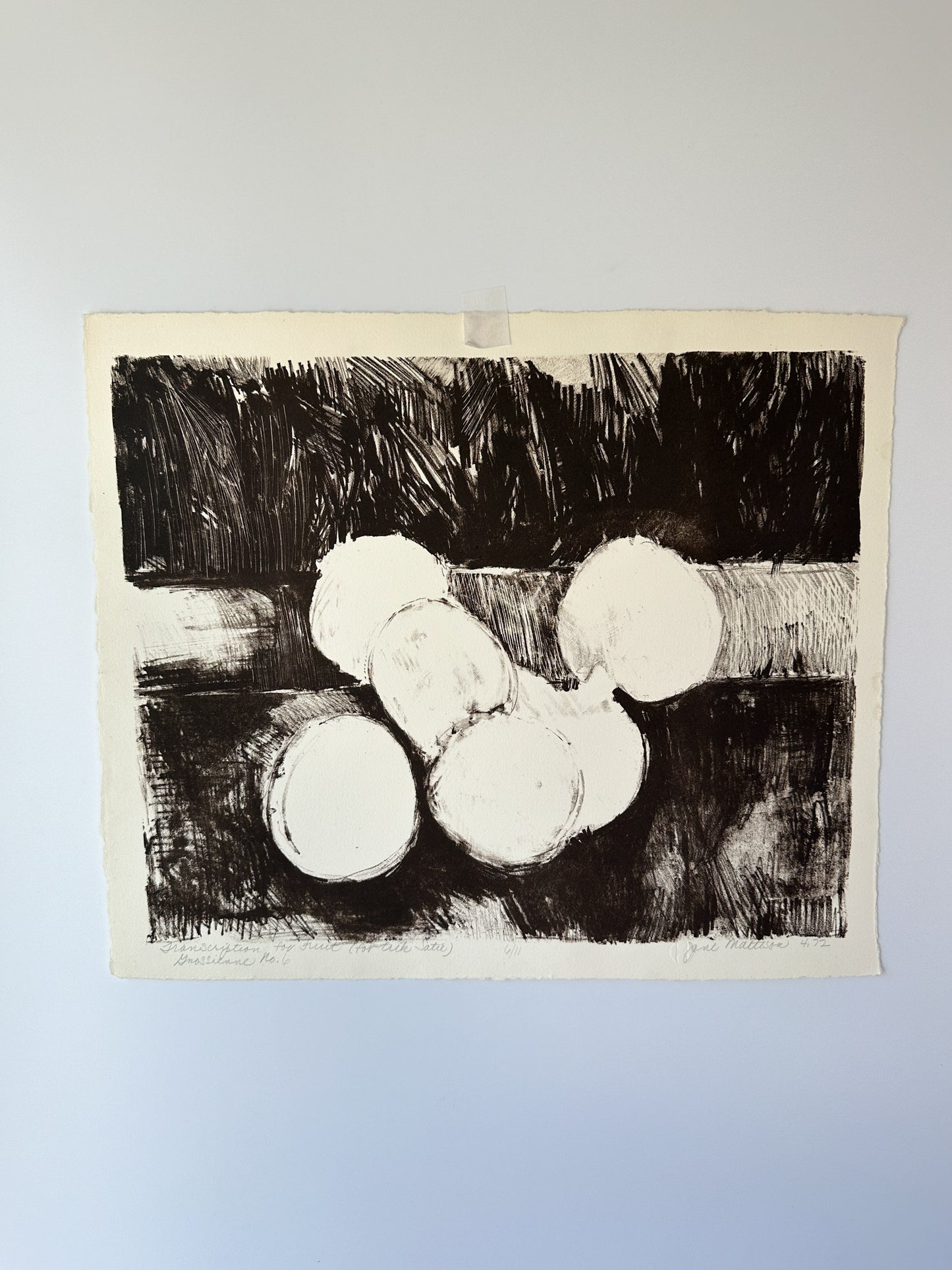 “TRANSCRIPTION FOR FRUIT” (for Erik Satie) Gnossienne No. 6 by Late Artist Jane Matteson