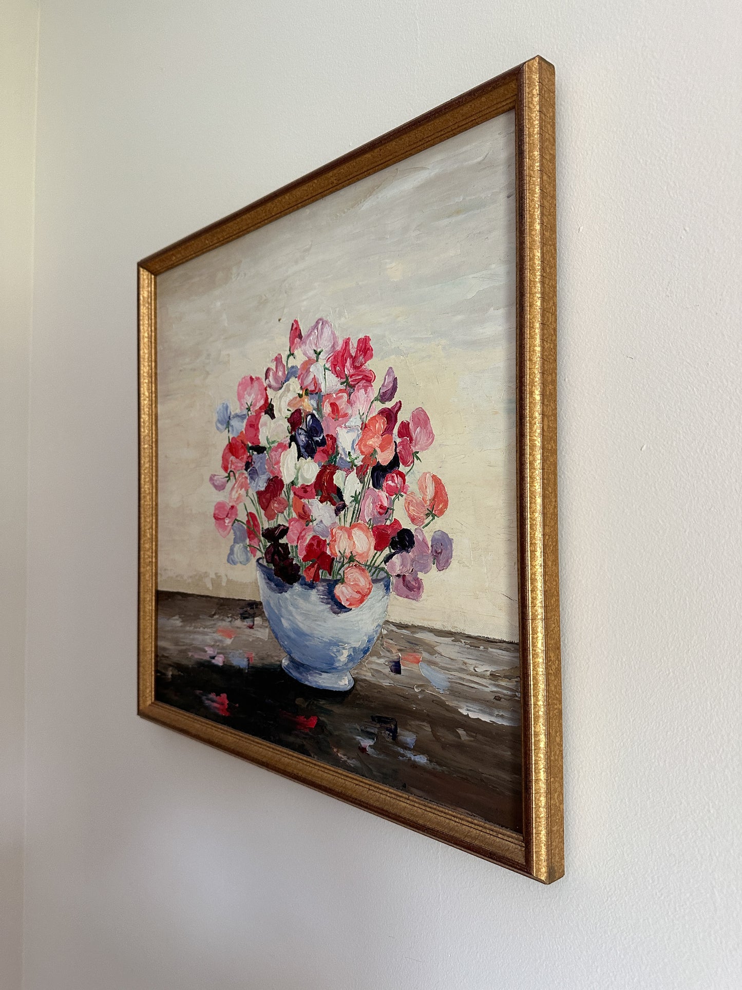 American School, 20th Century, Still Life of a Bowl of Flowers, Oil on Canvas