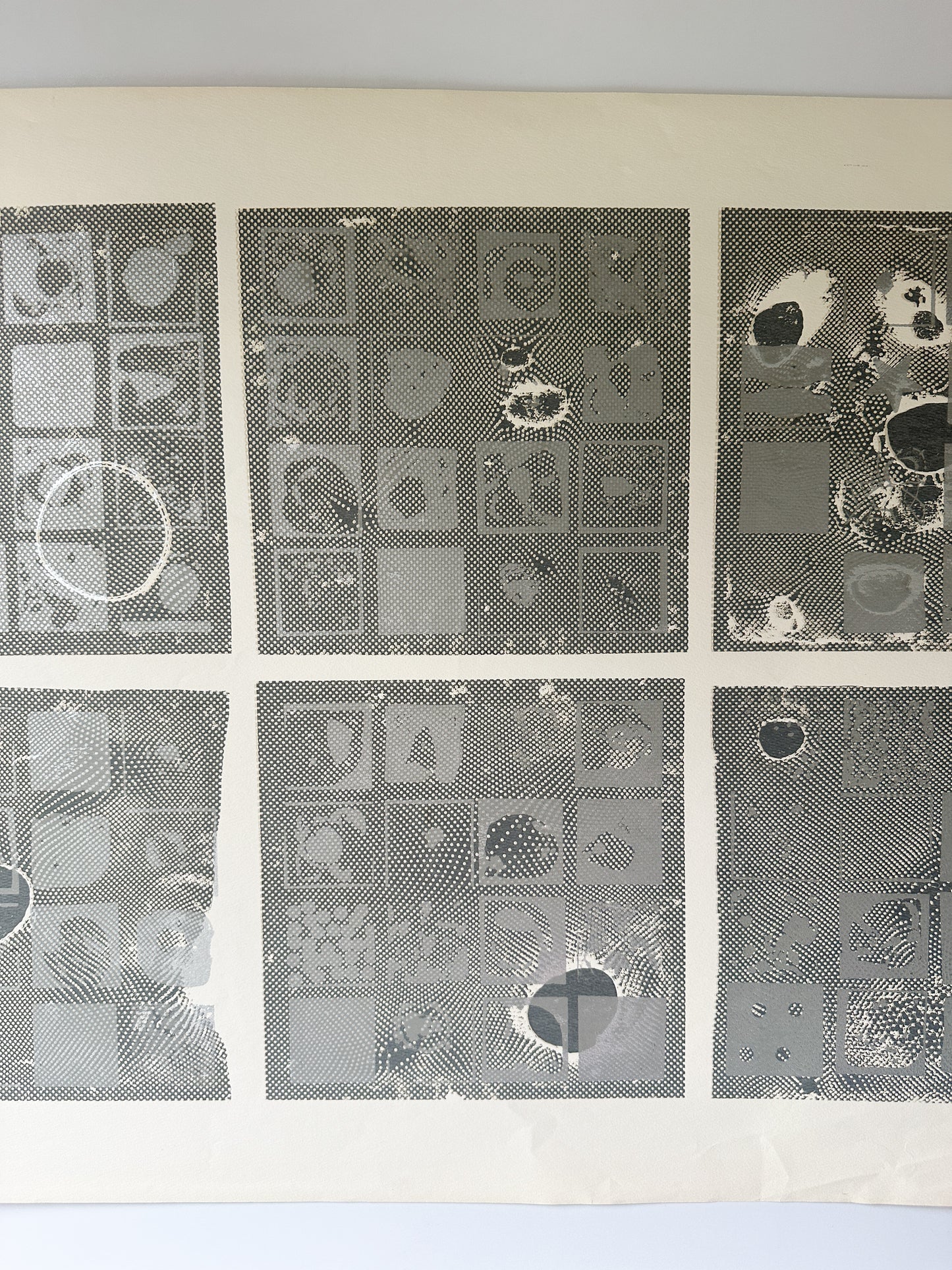 Black and Silver Ink Abstract - Screenprint by the late Velda Warner (29”W x 20.5”H)