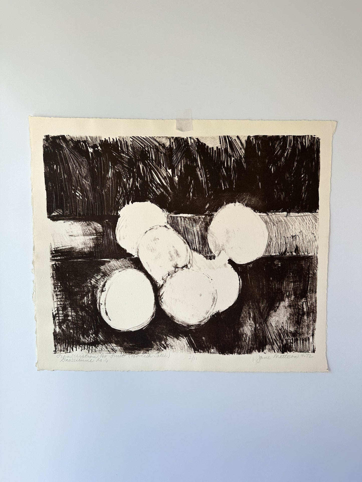 “TRANSCRIPTION FOR FRUIT” (for Erik Satie) Gnossienne No. 6 by Late Artist Jane Matteson