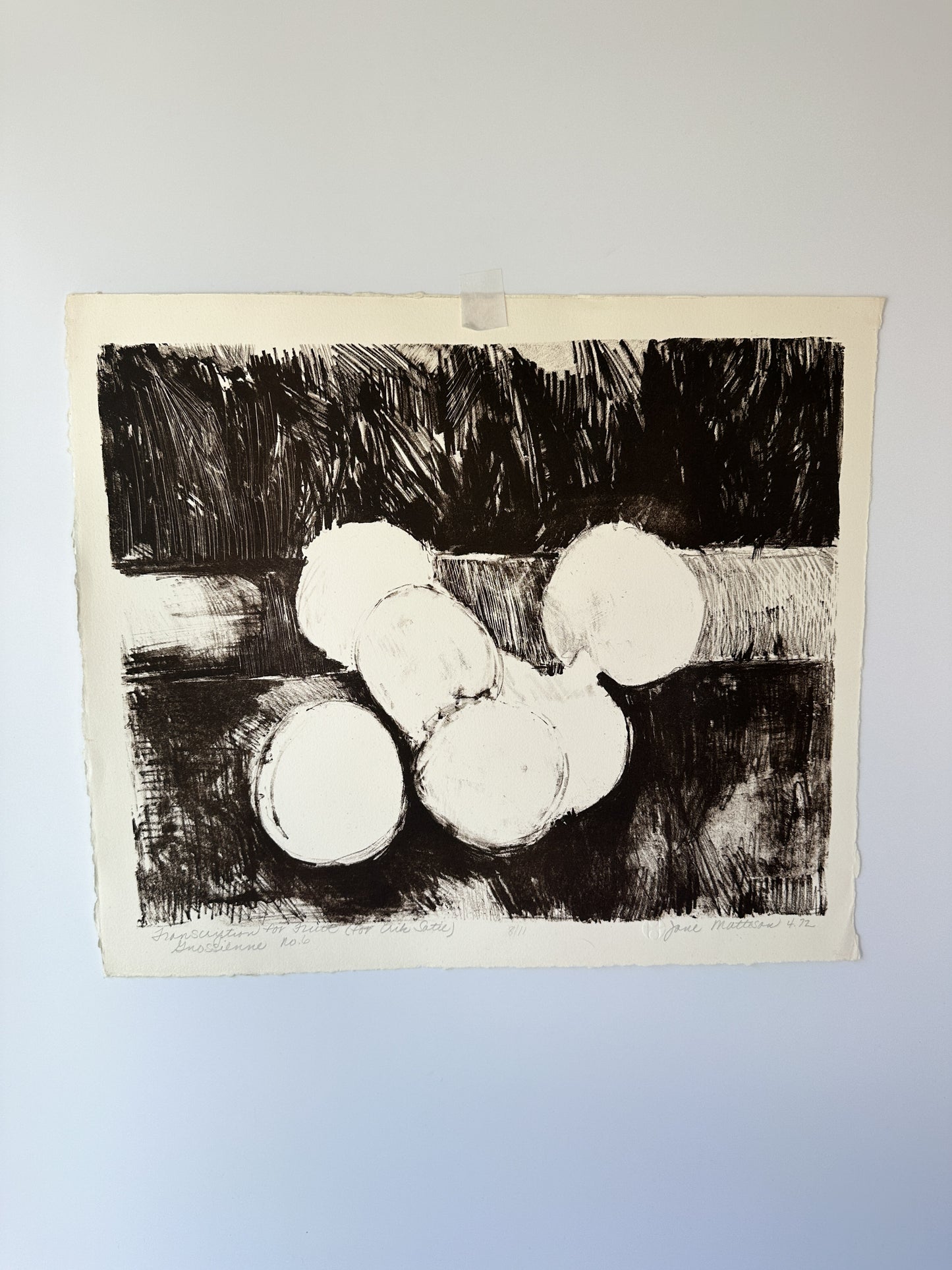 “TRANSCRIPTION FOR FRUIT” (for Erik Satie) Gnossienne No. 6 by Late Artist Jane Matteson