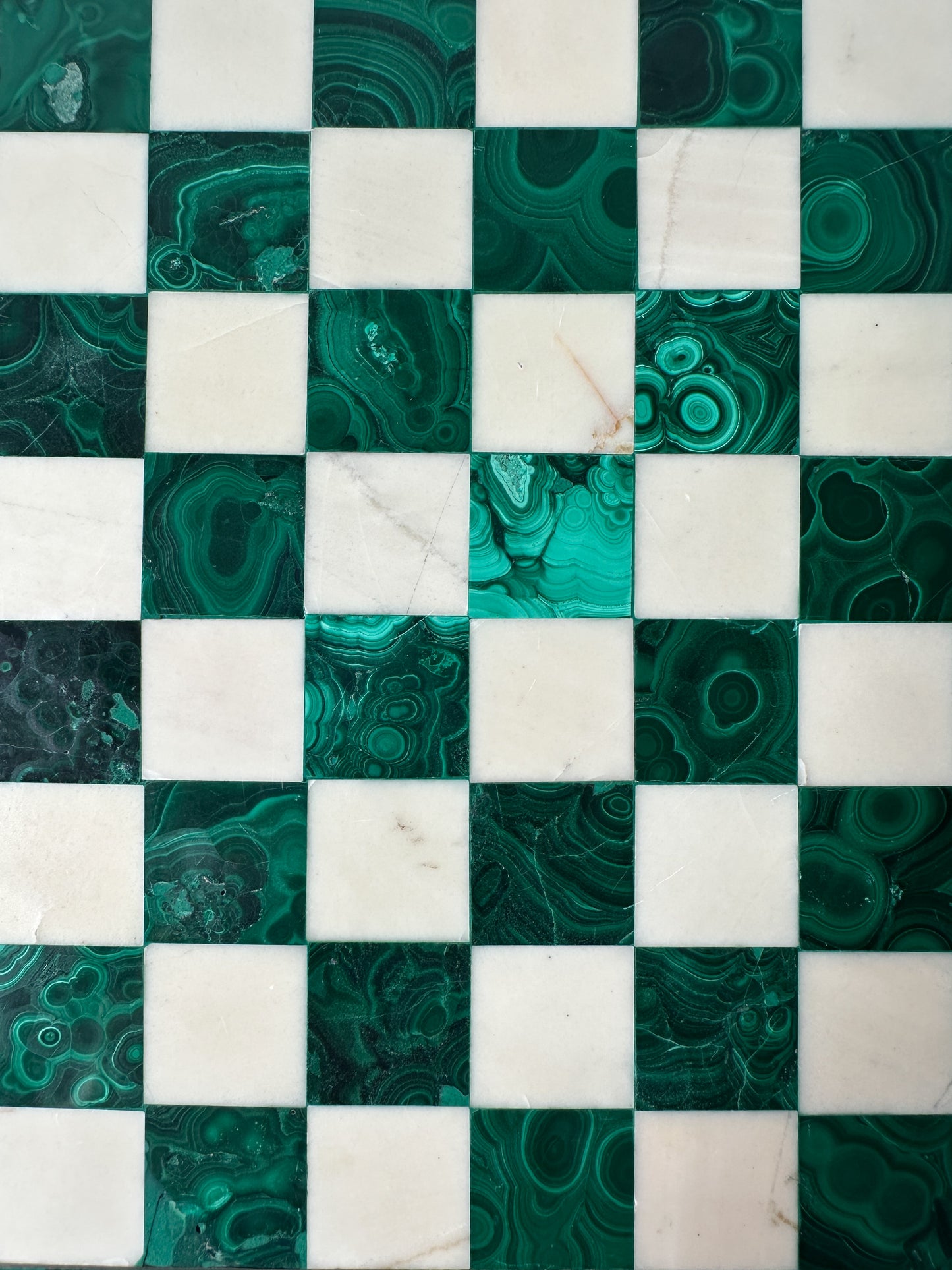 Malachite Round Chess Board