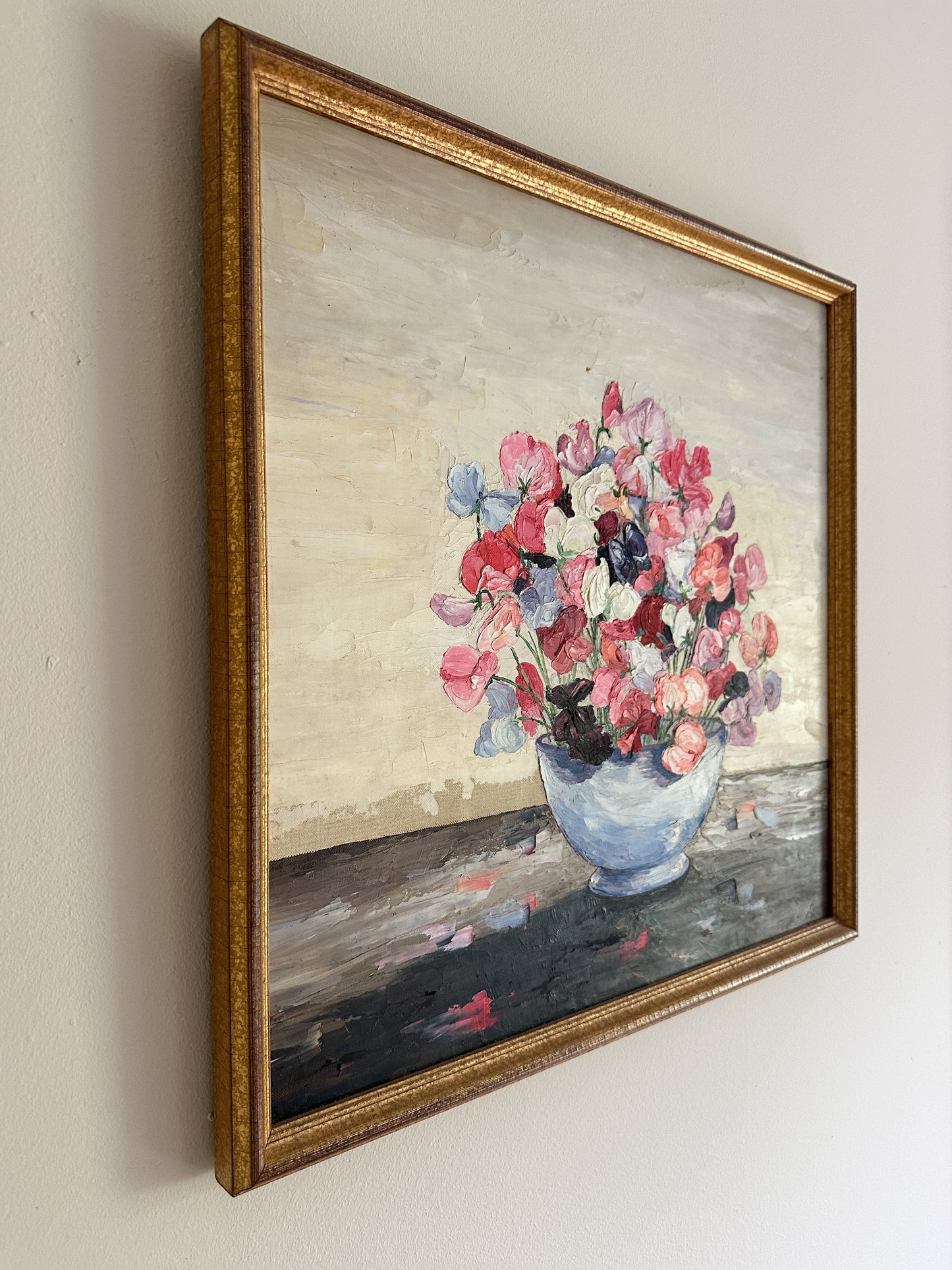American School, 20th Century, Still Life of a Bowl of Flowers, Oil on Canvas