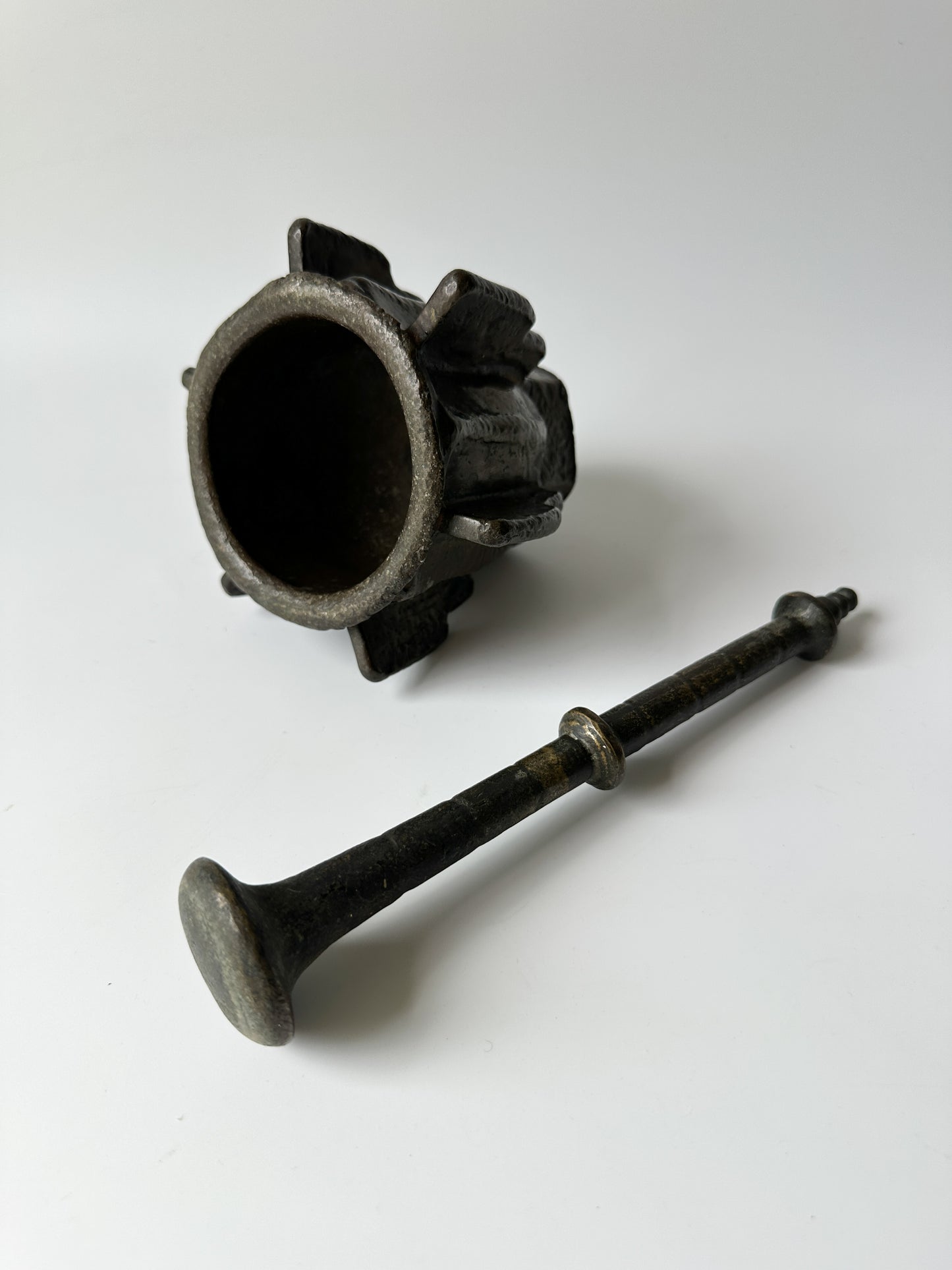 Antique - Heavy Bronze Mortar and Pestle from 15th/16th century